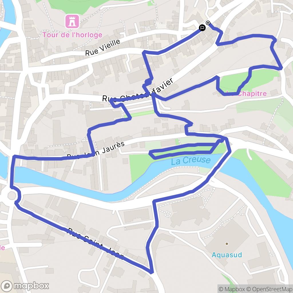 Aubusson : carte du parcours de randonnée - France