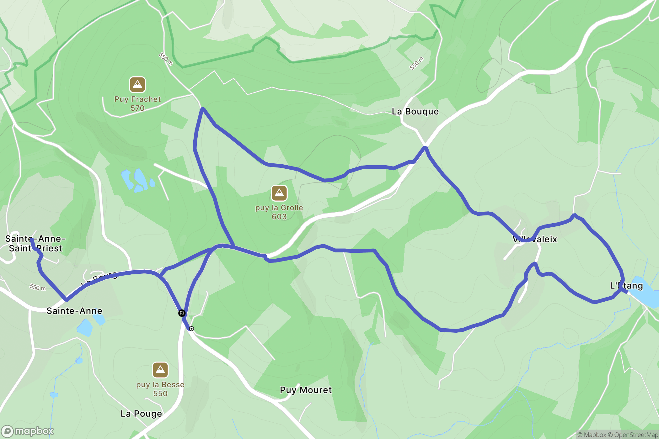 Sainte-Anne-Saint-Priest : carte du parcours de randonnée - France