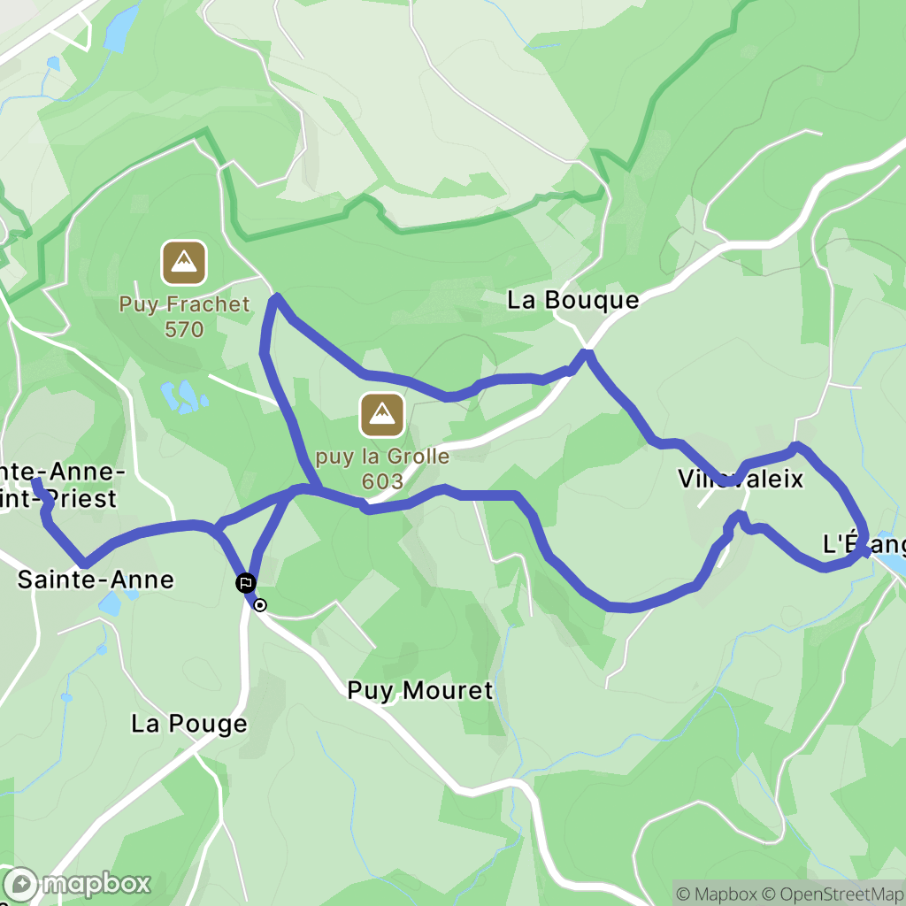 Sainte-Anne-Saint-Priest : carte du parcours de randonnée - France