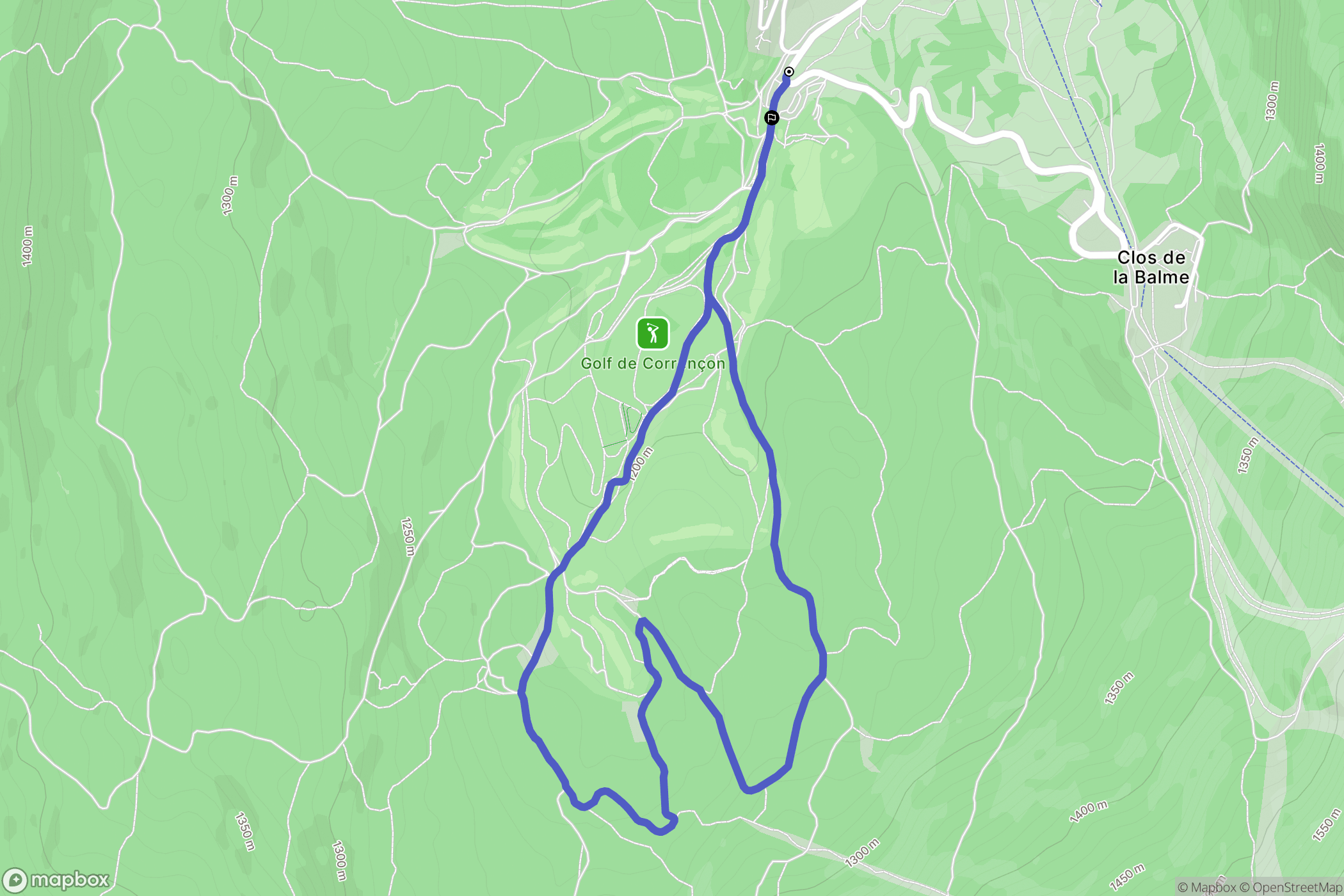 Corrençon-en-Vercors : carte du parcours de randonnée - France