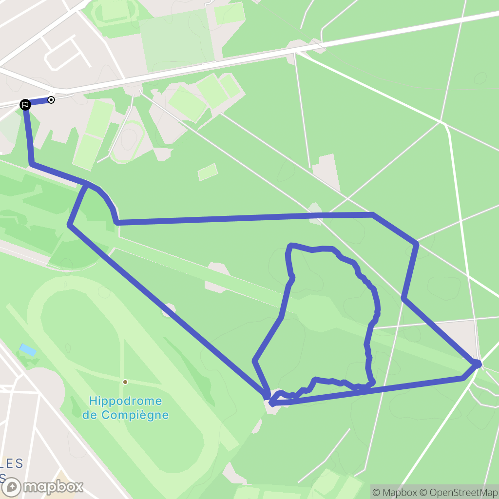 Compiègne : carte du parcours de randonnée - France