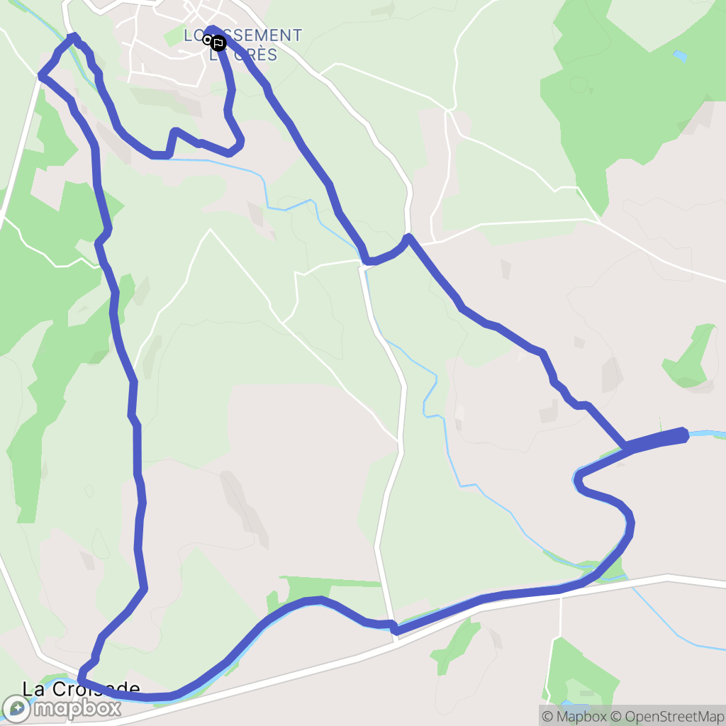 Quarante : carte du parcours de randonnée - France