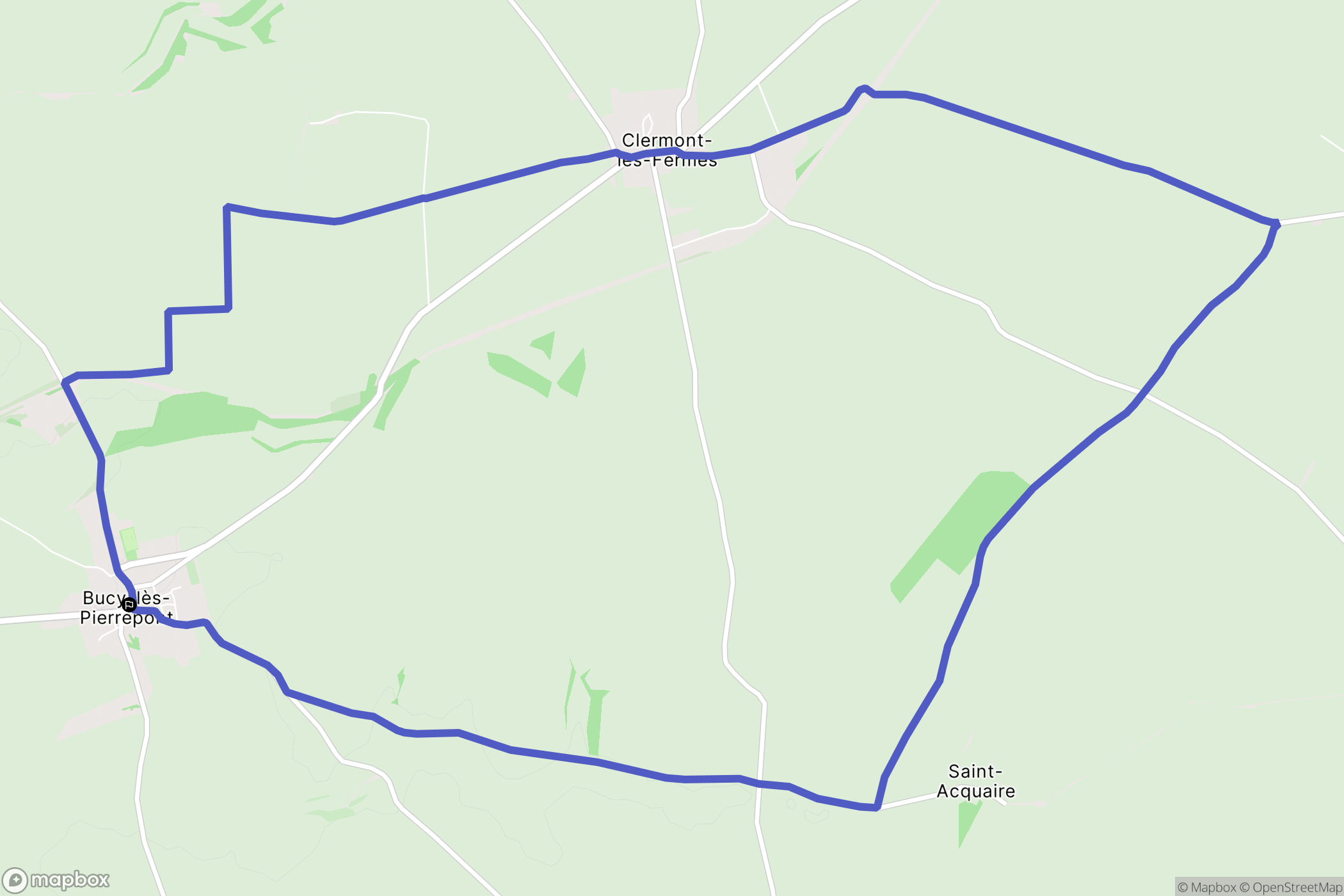 Bucy-lès-Pierrepont : carte du parcours de randonnée - France