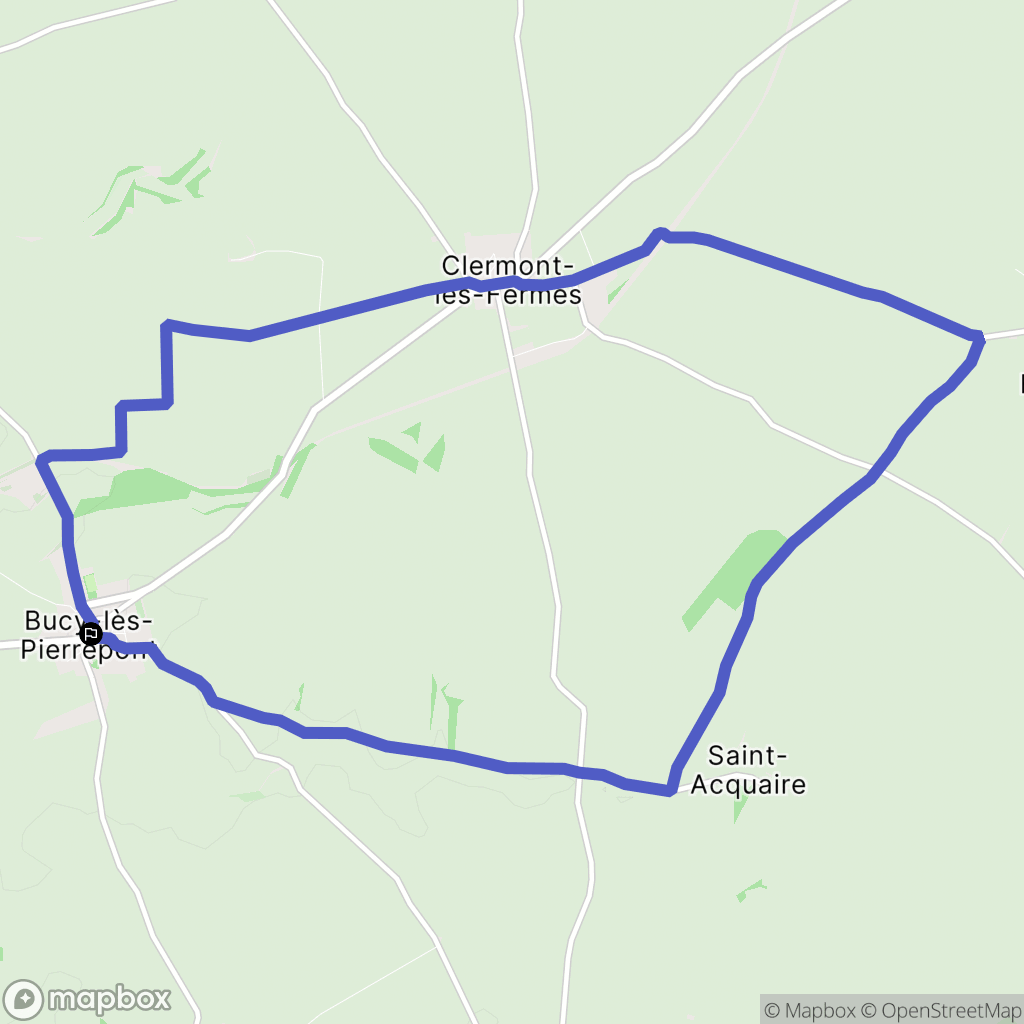 Bucy-lès-Pierrepont : carte du parcours de randonnée - France