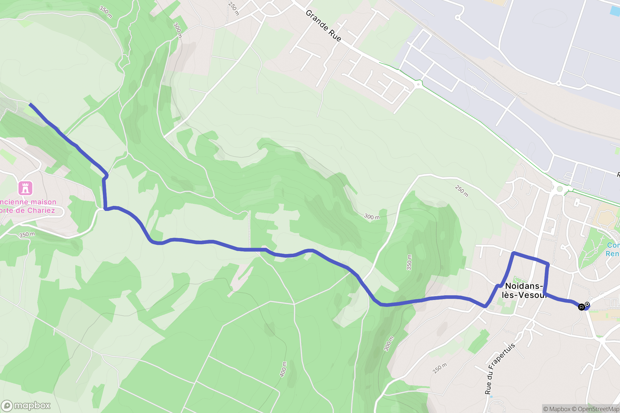 Noidans-lès-Vesoul : carte du parcours de randonnée - France
