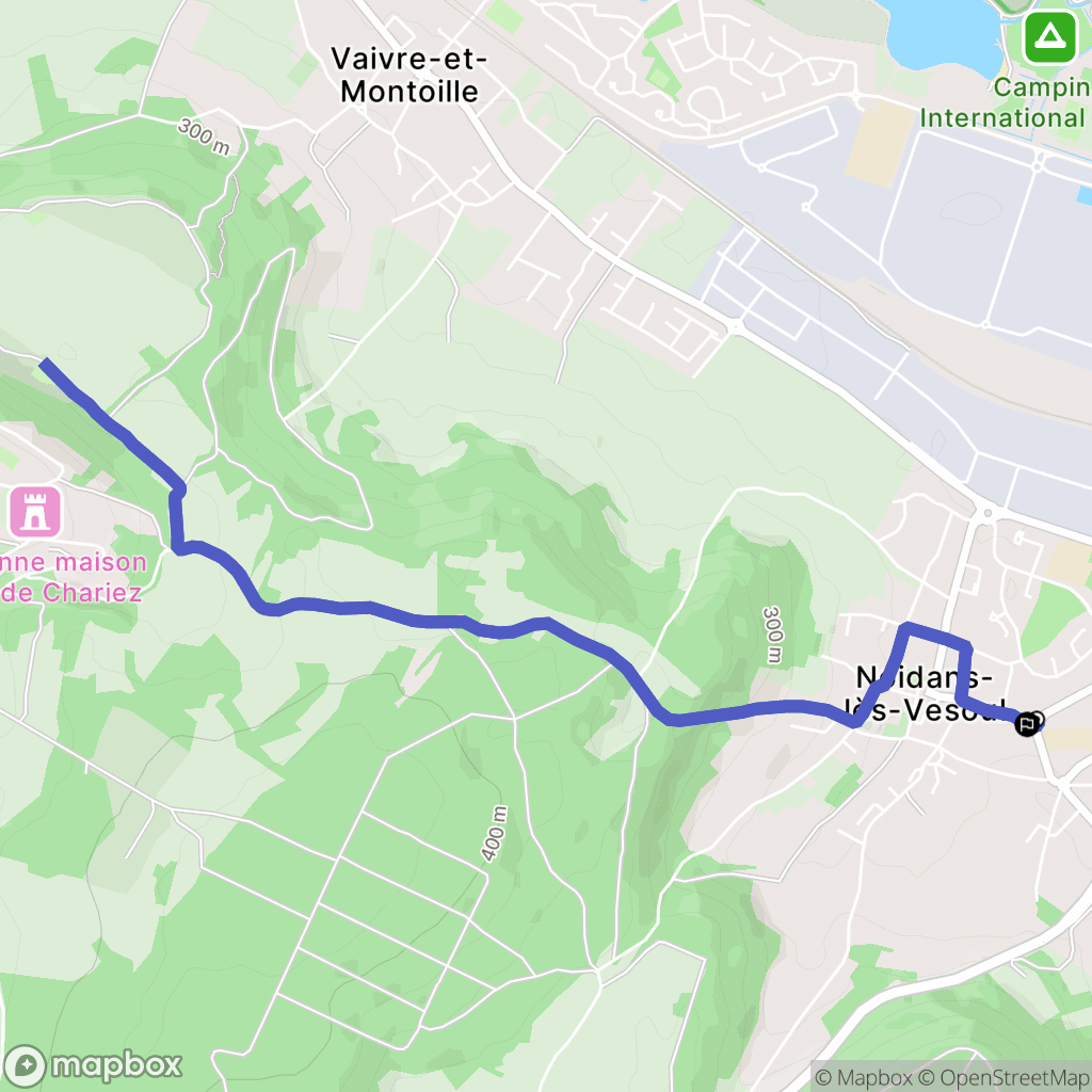 Noidans-lès-Vesoul : carte du parcours de randonnée - France