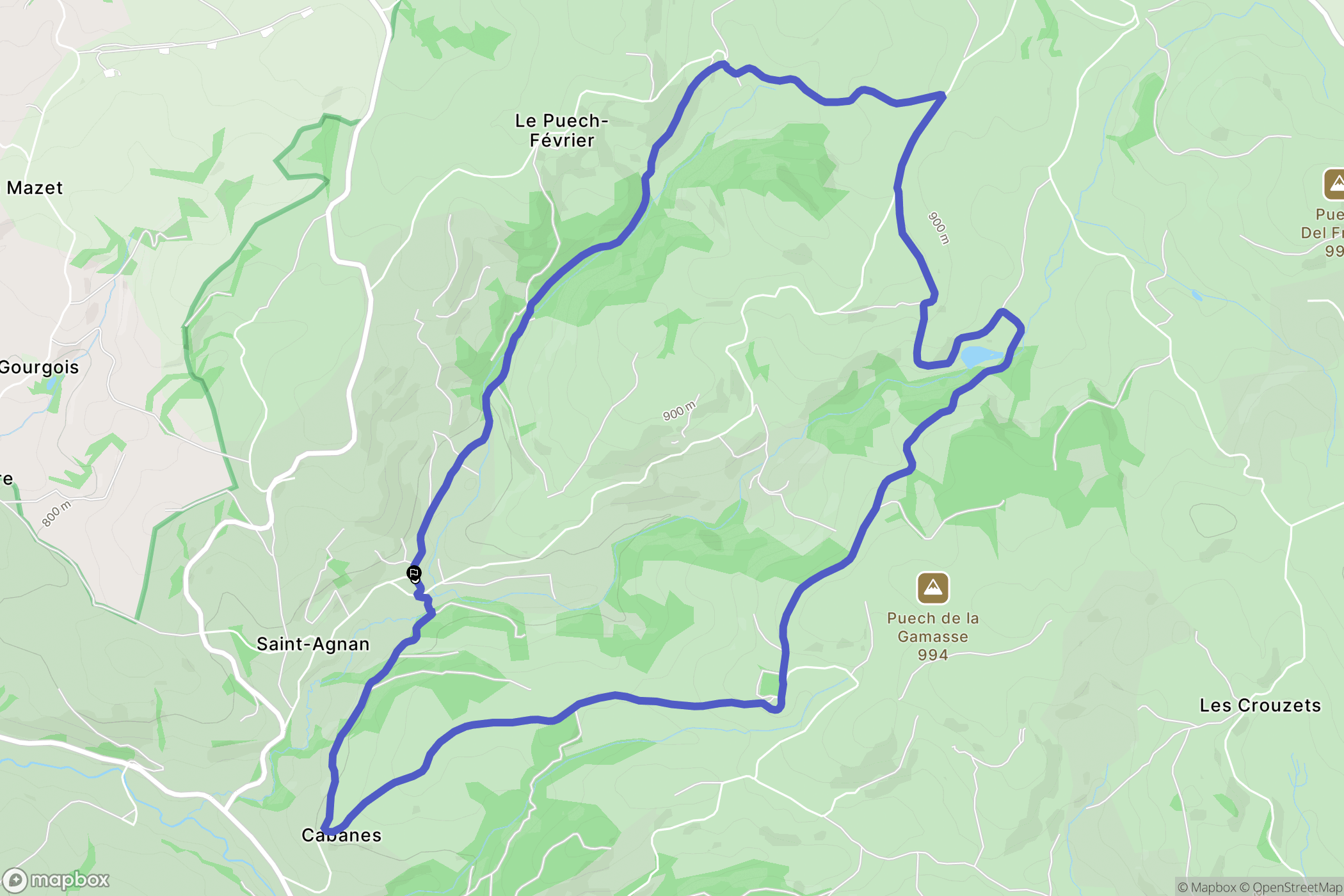 Ségur : carte du parcours de randonnée - France