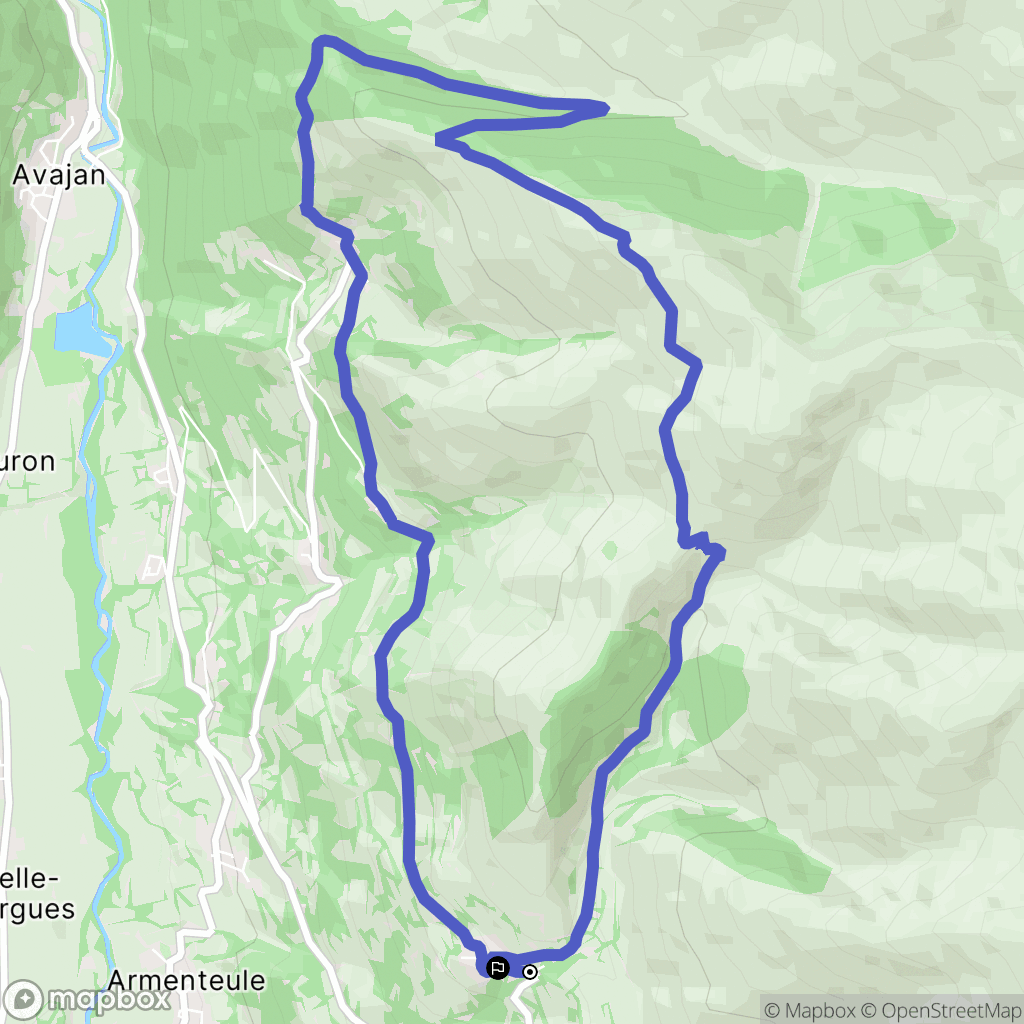 Mont : carte du parcours de randonnée - France