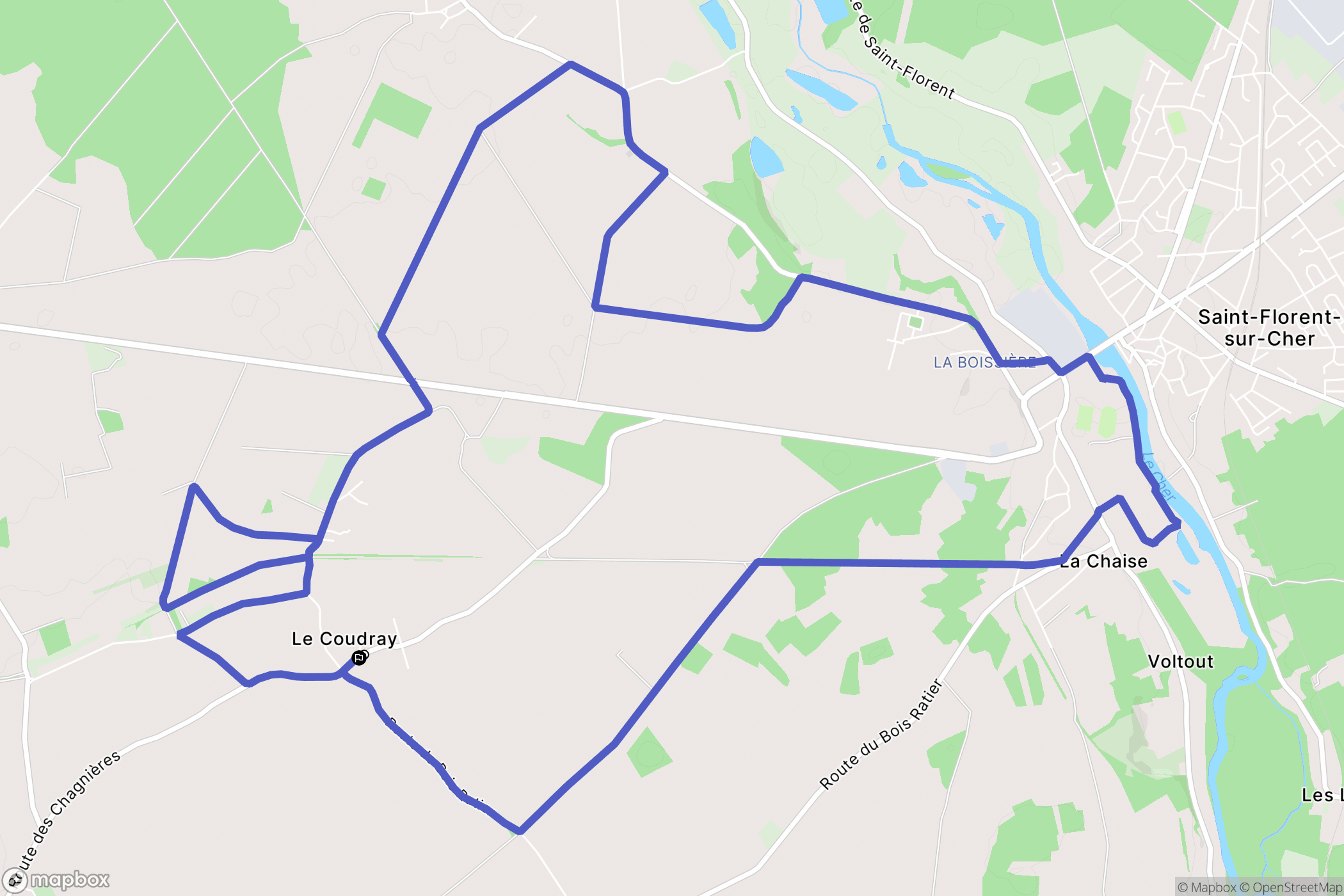 Civray : carte du parcours de randonnée - France