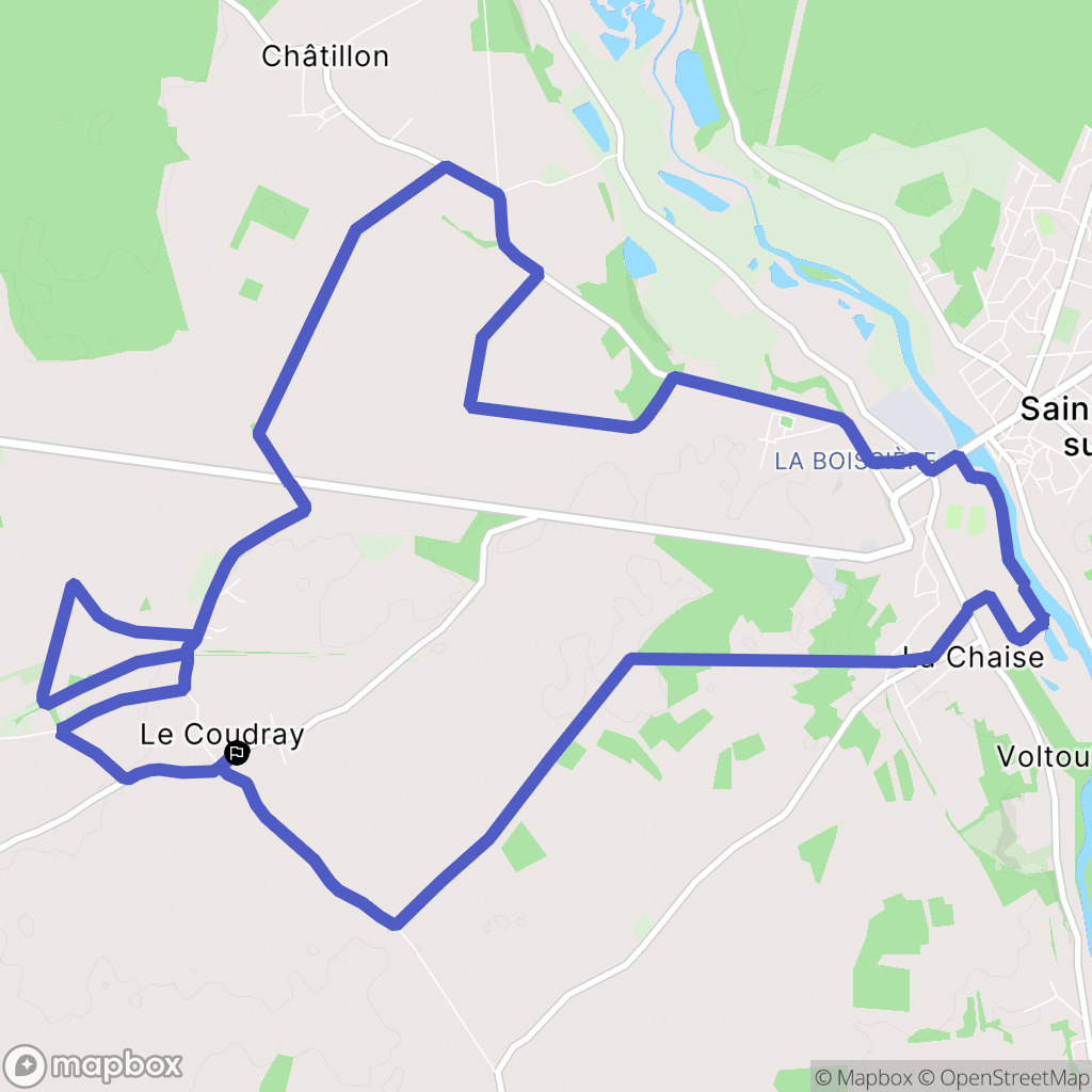 Civray : carte du parcours de randonnée - France