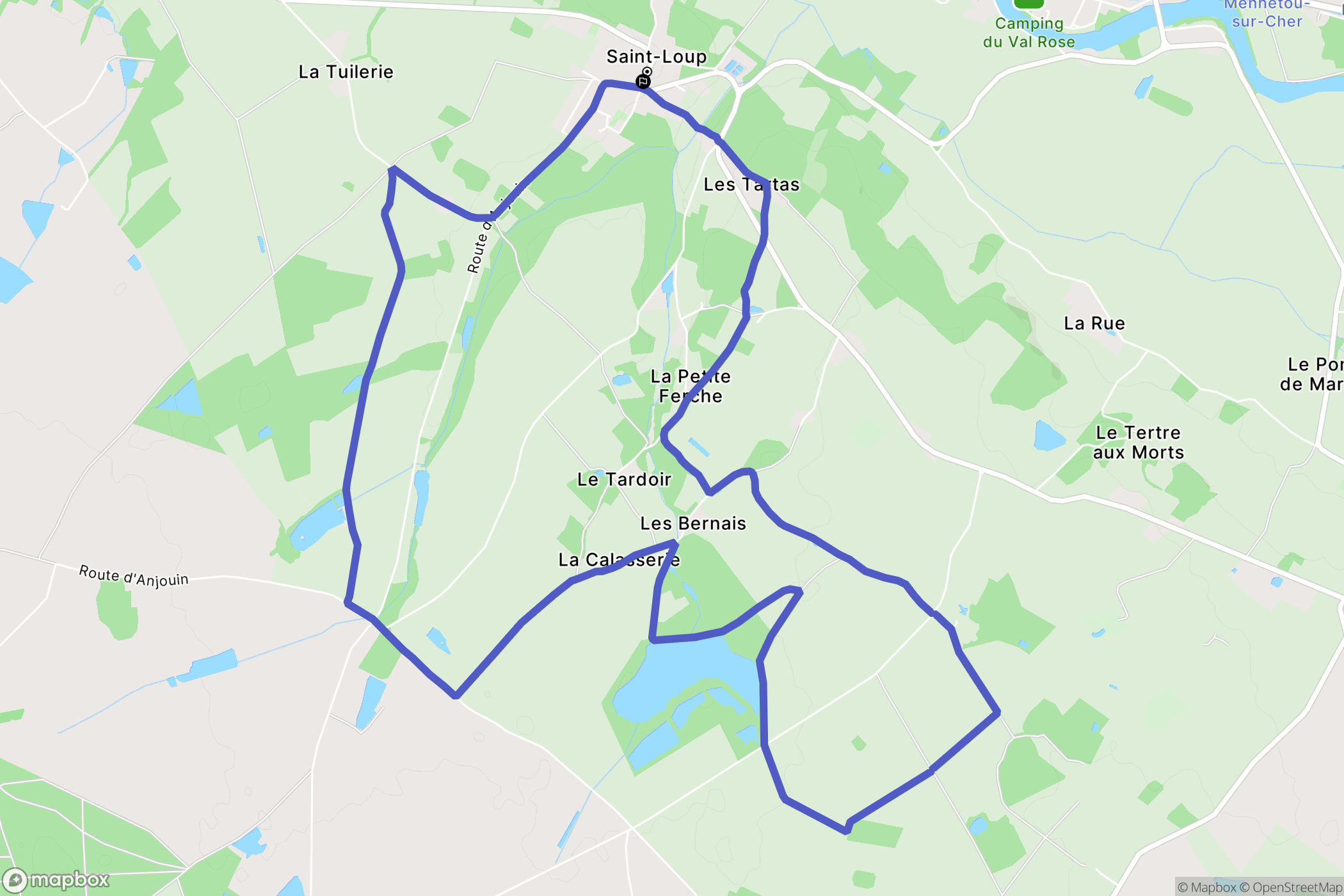 Saint-Loup : carte du parcours de randonnée - France