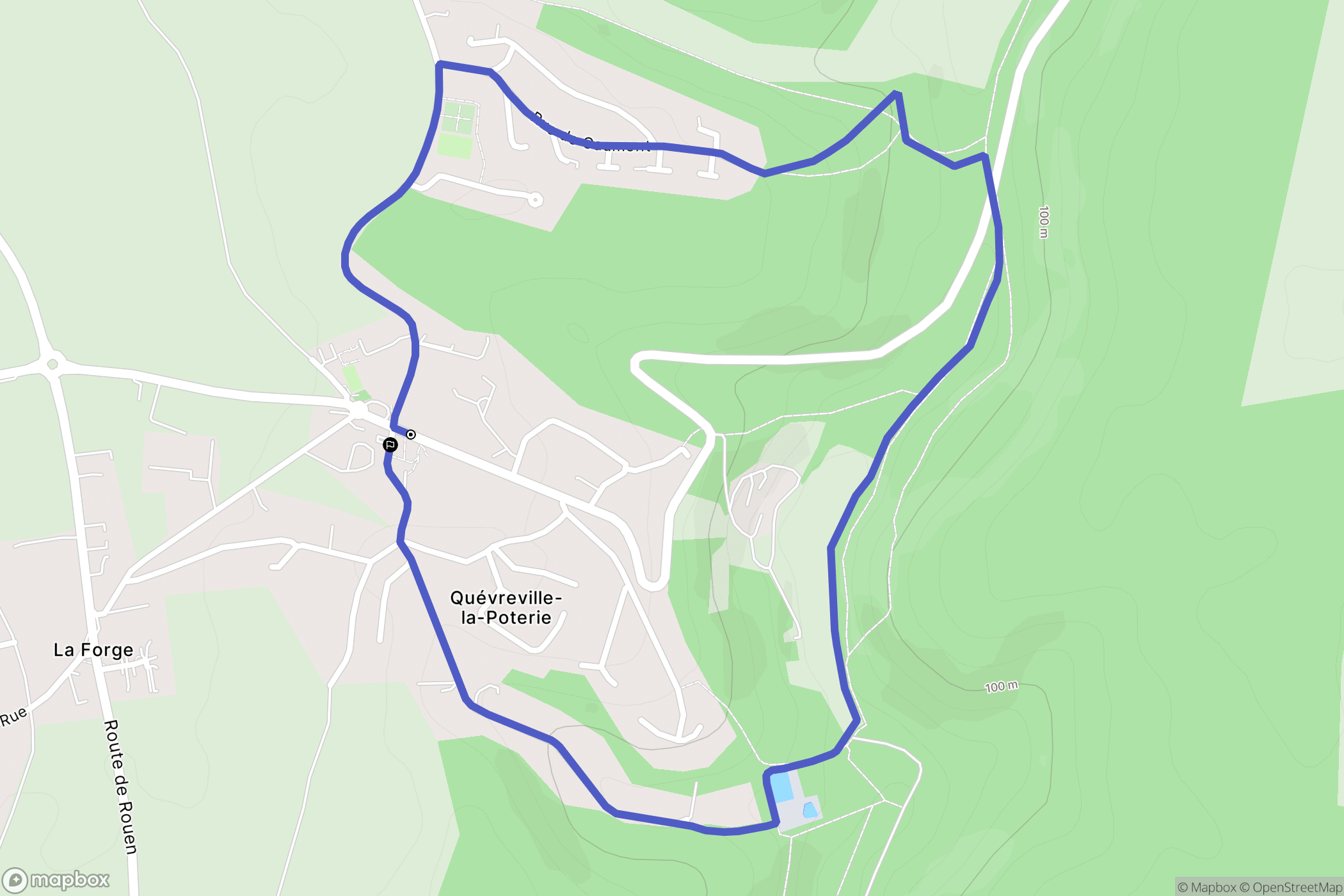 Quévreville-la-Poterie : carte du parcours de randonnée - France