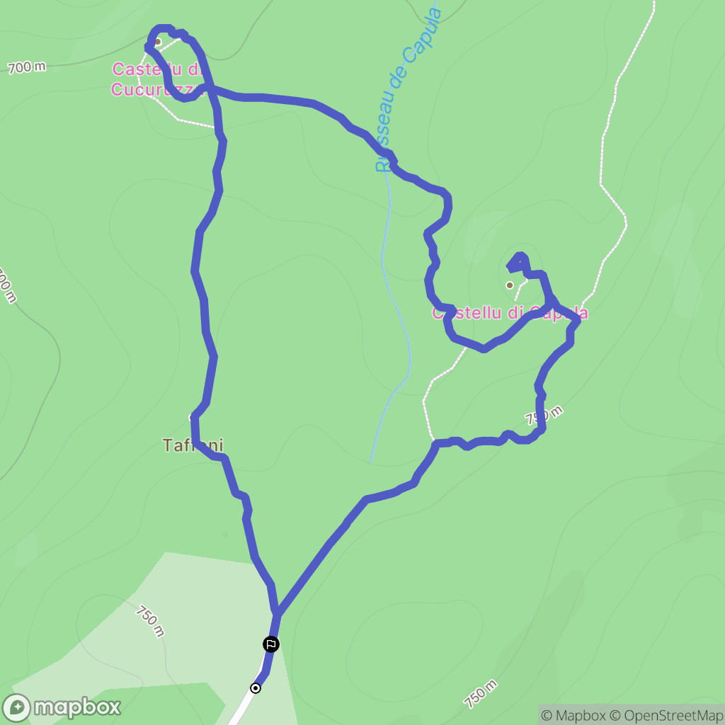 Levie : carte du parcours de randonnée - France