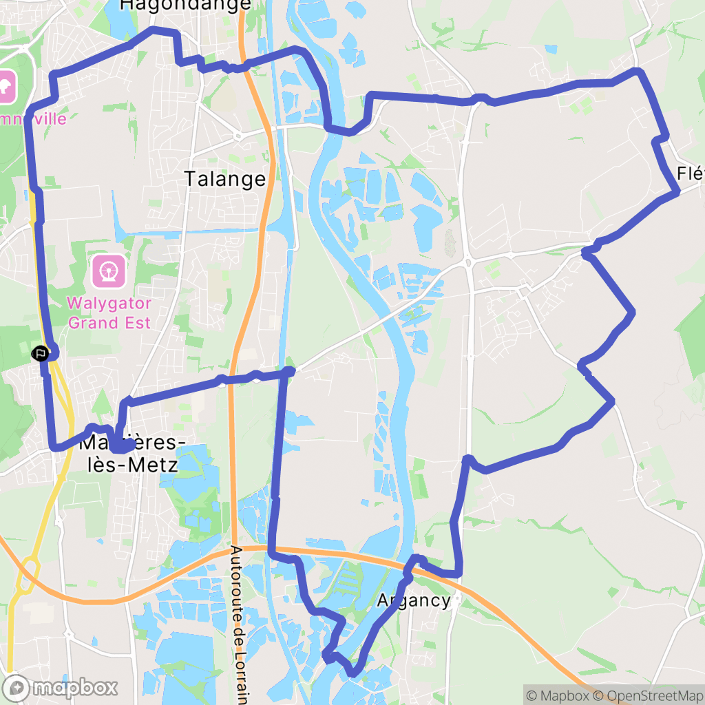 Maizières-lès-Metz : carte du parcours de randonnée - France