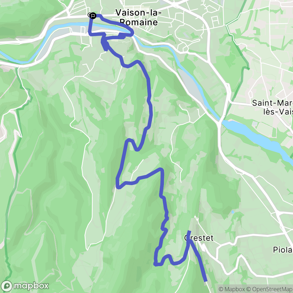 Vaison-la-Romaine : carte du parcours de randonnée - France