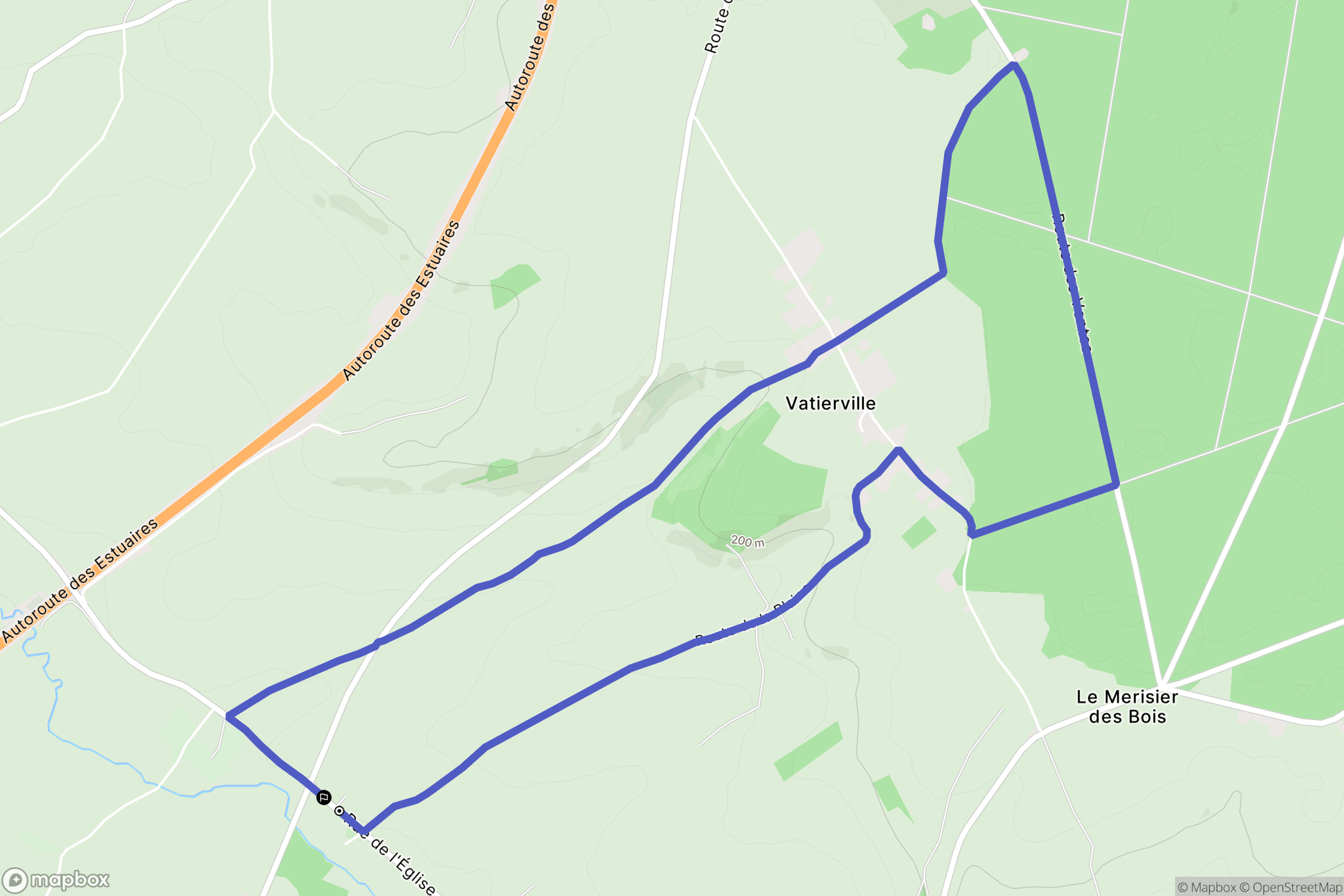 Vatierville : carte du parcours de randonnée - France