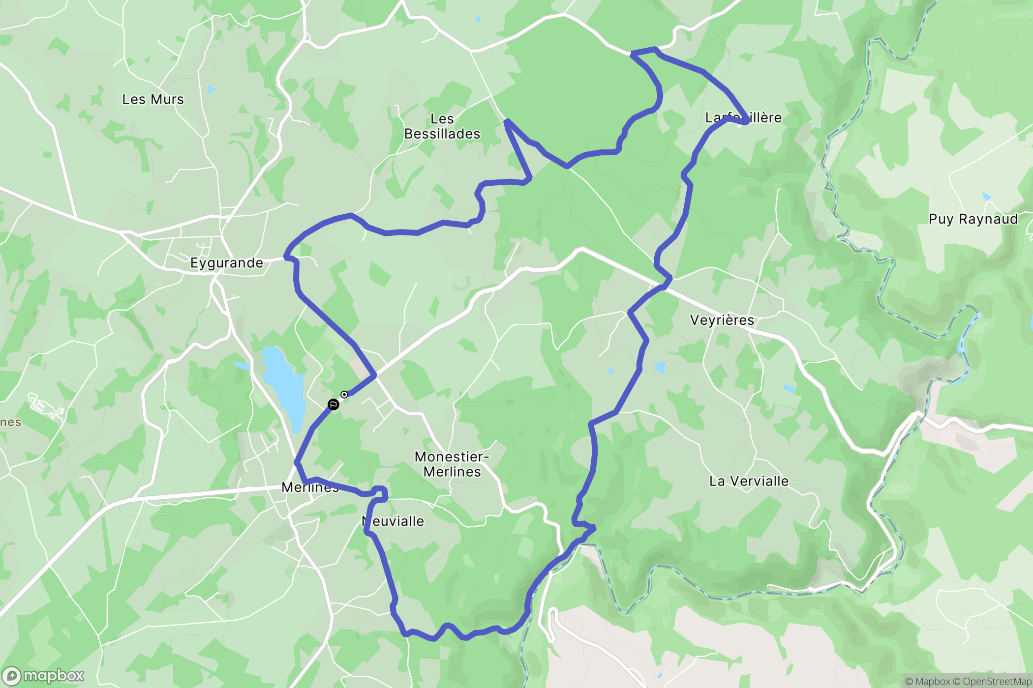 Monestier-Merlines : carte du parcours de randonnée - France
