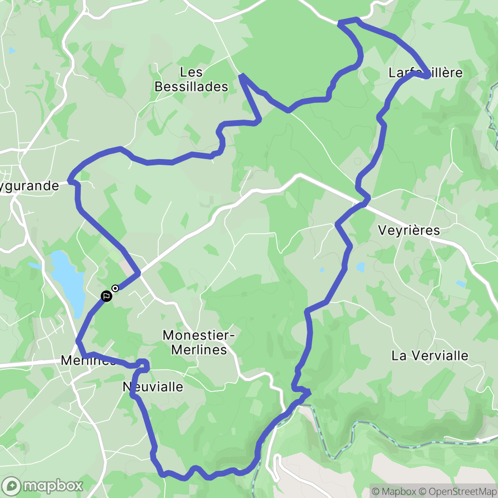 Monestier-Merlines : carte du parcours de randonnée - France
