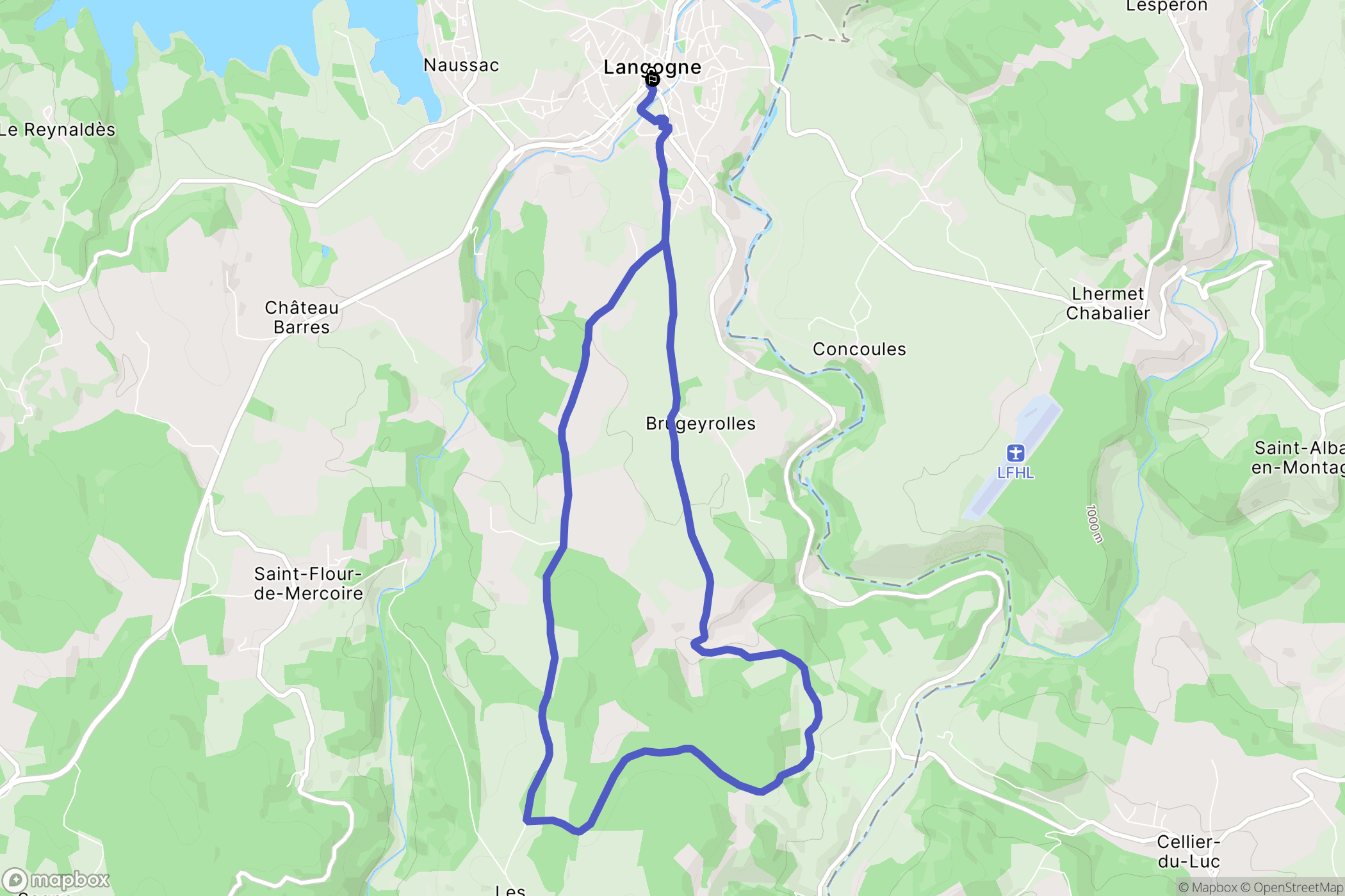 Langogne: routekaart voor buitenactiviteiten - France