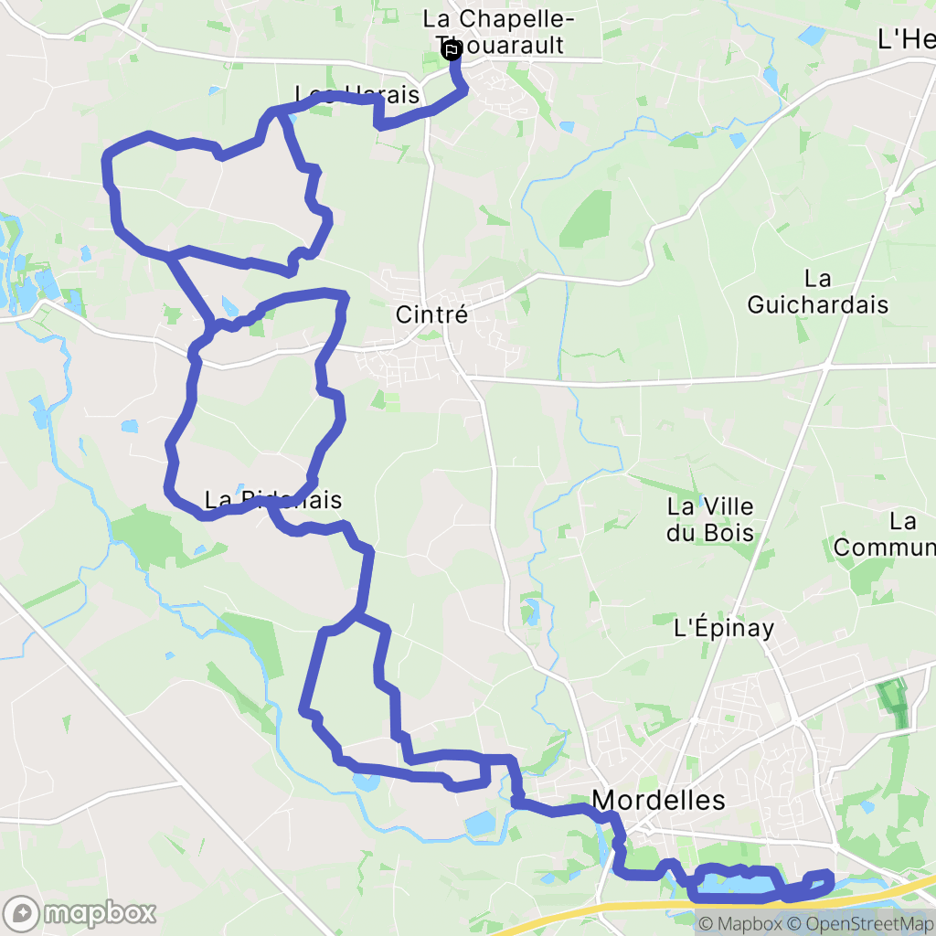 La Chapelle-Thouarault : carte du parcours de randonnée - France