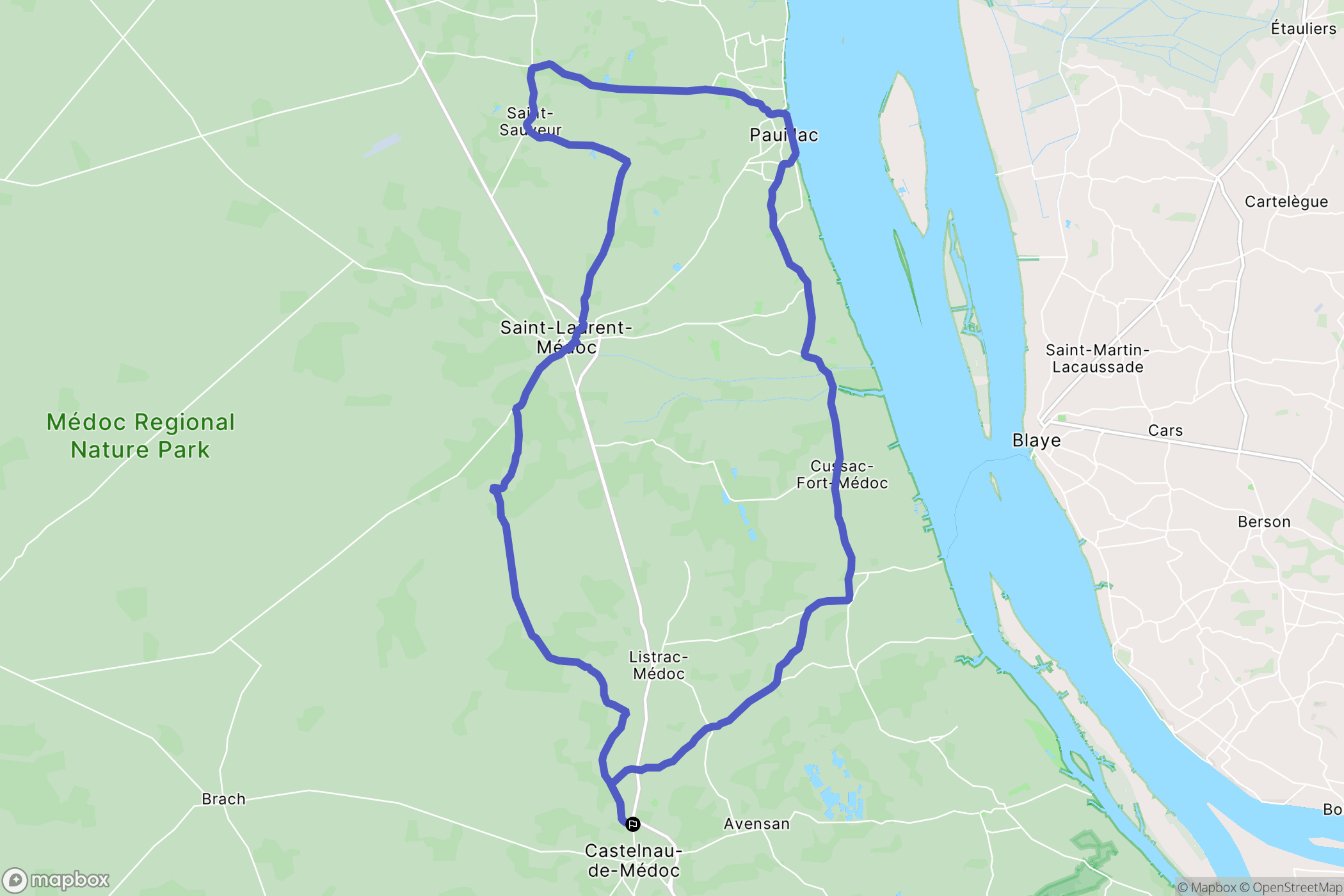 Castelnau-de-Médoc : carte du parcours de randonnée - France