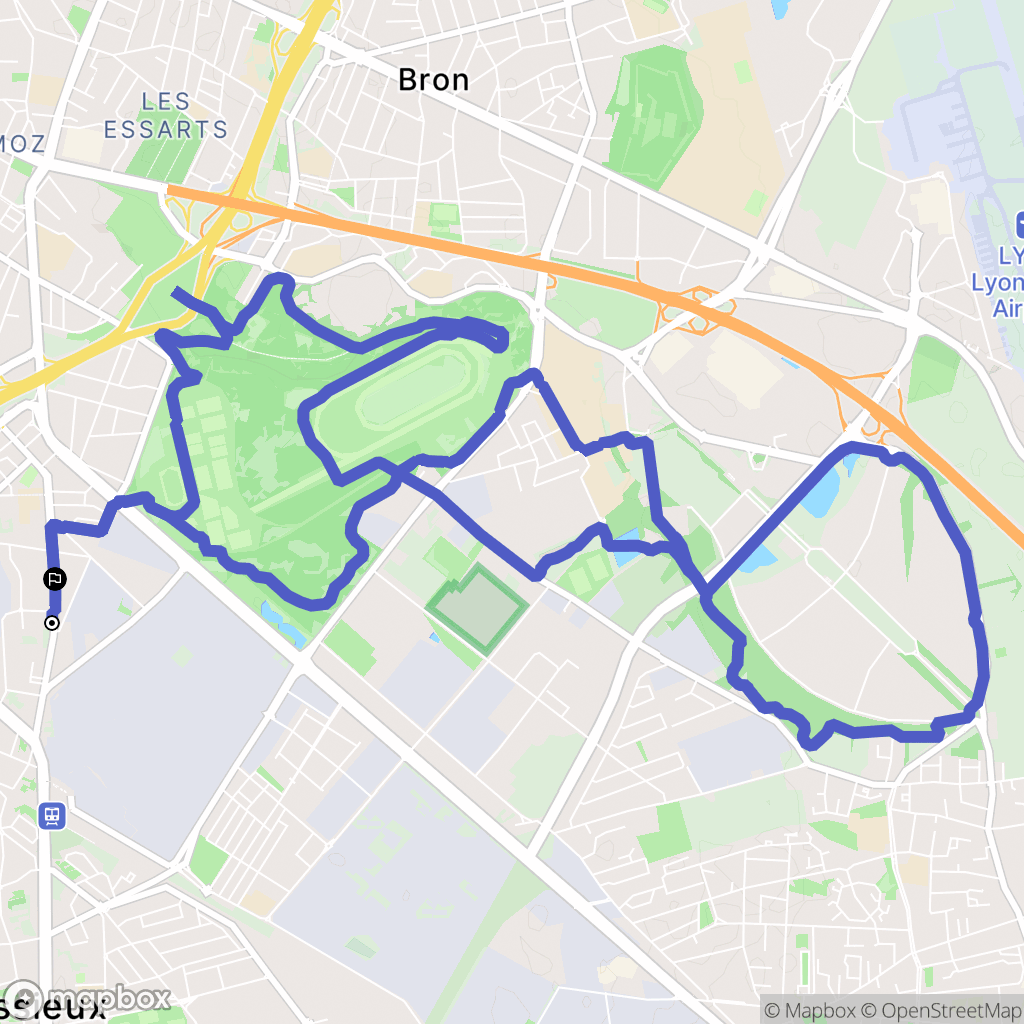 Vénissieux : carte du parcours de randonnée - France