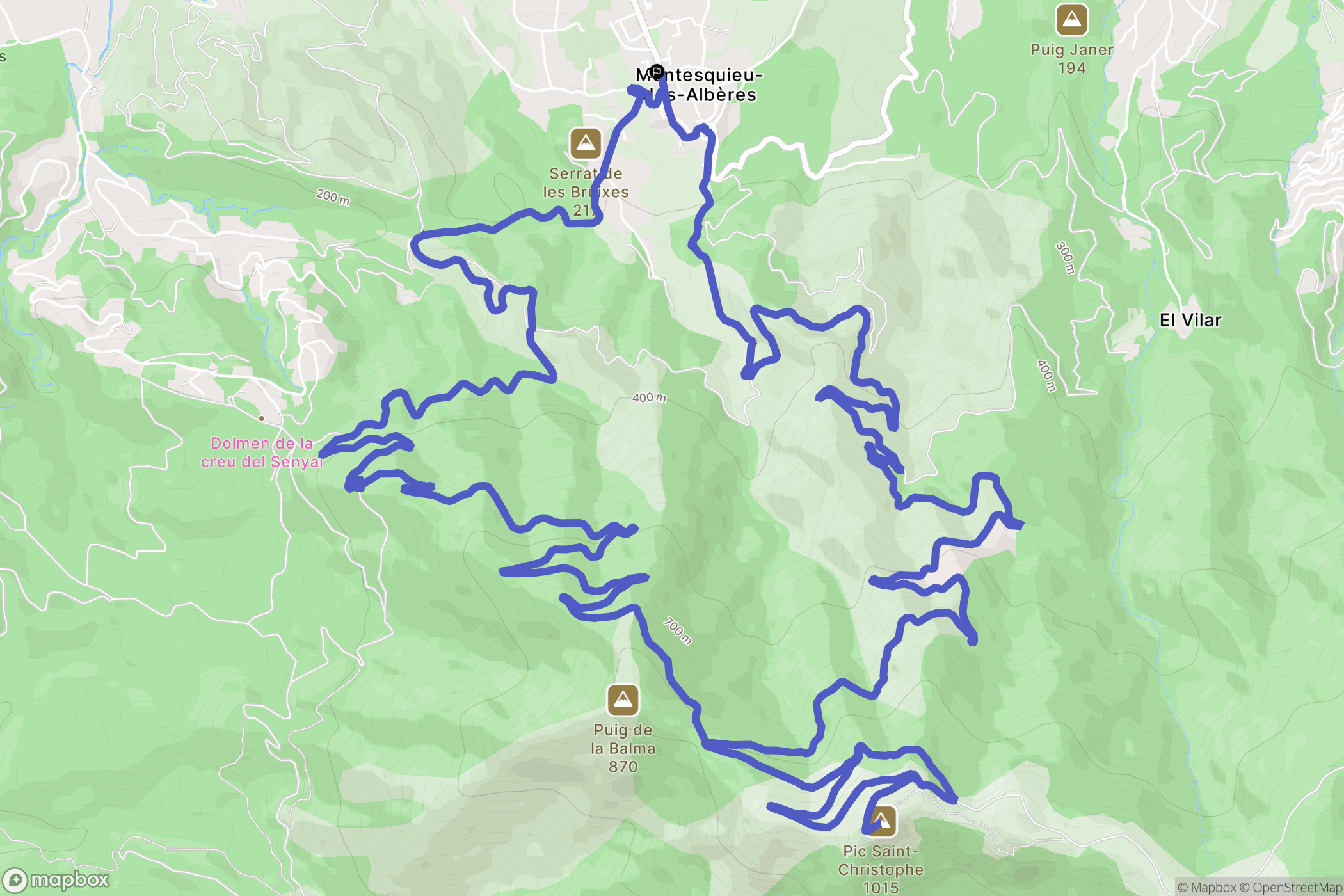 Montesquieu-des-Albères : carte du parcours de randonnée - France