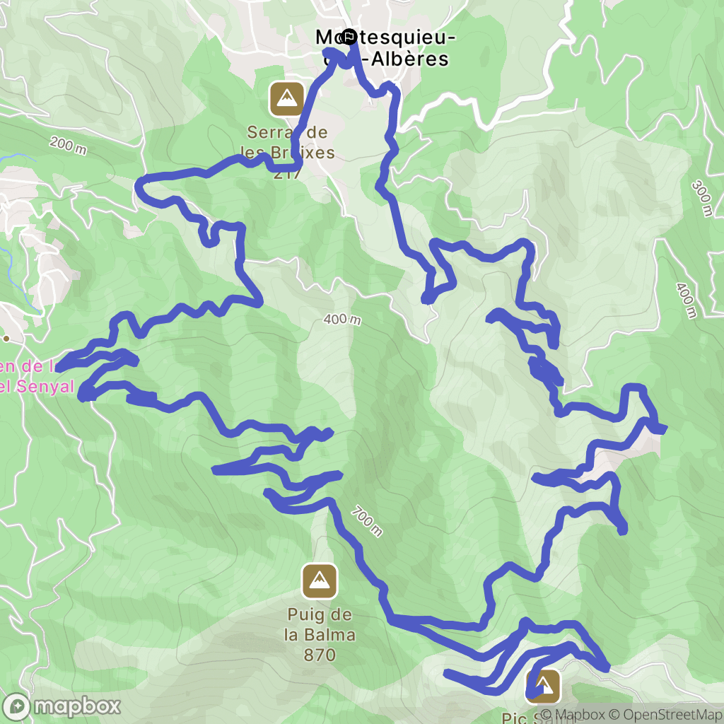 Montesquieu-des-Albères : carte du parcours de randonnée - France
