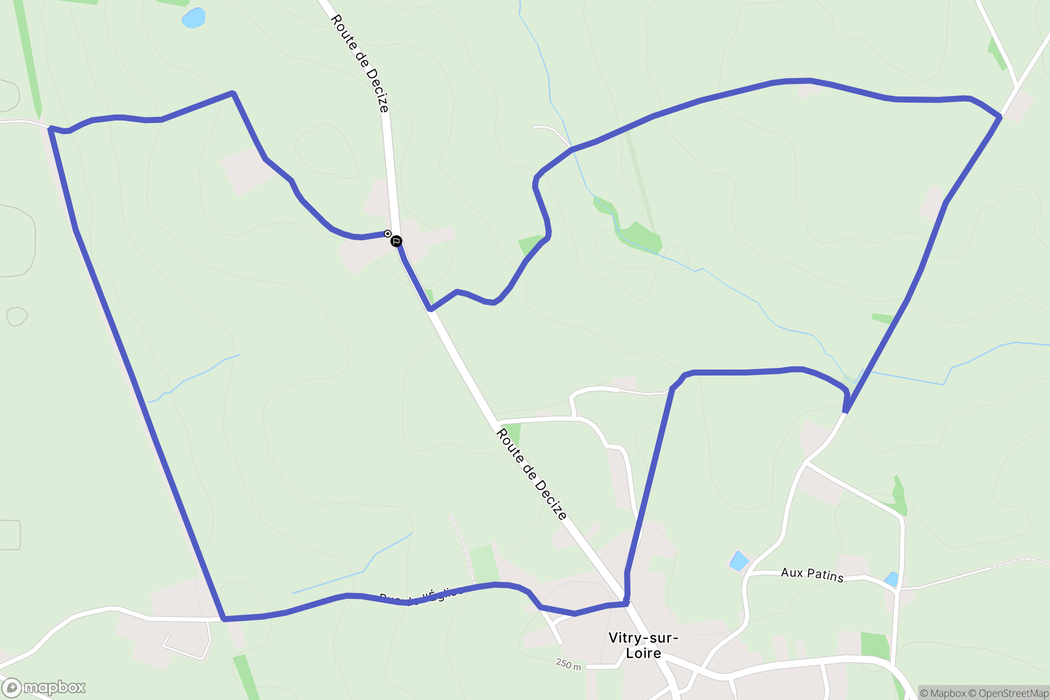 Vitry-sur-Loire : carte du parcours de randonnée - France