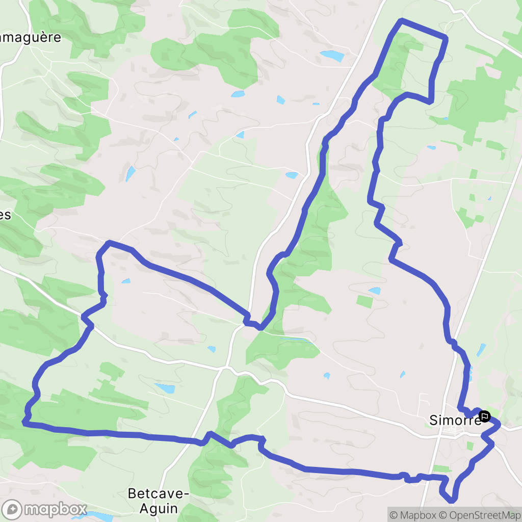 Simorre : carte du parcours de randonnée - France