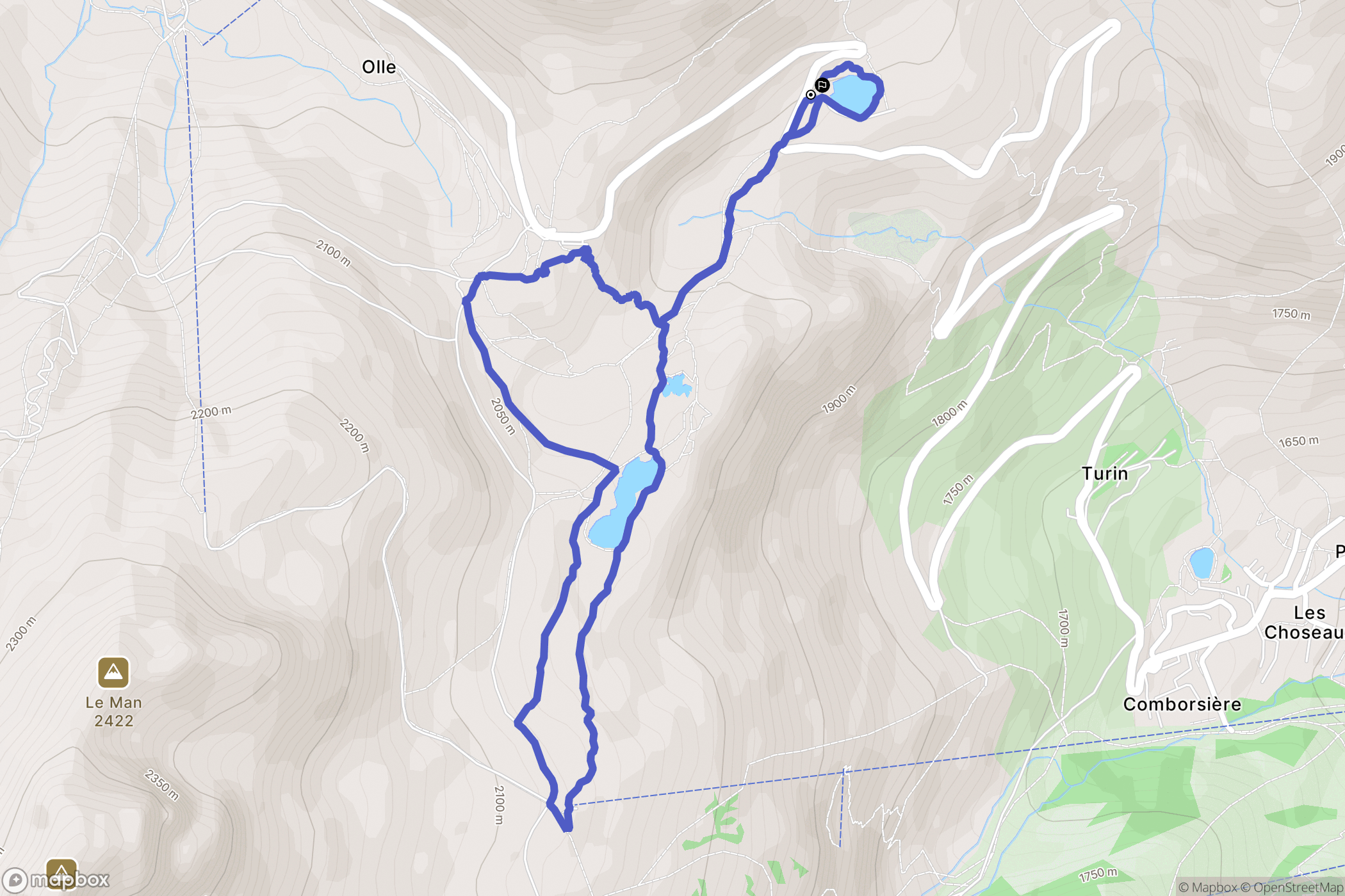 Saint Sorlin d'Arves : carte du parcours de randonnée - France