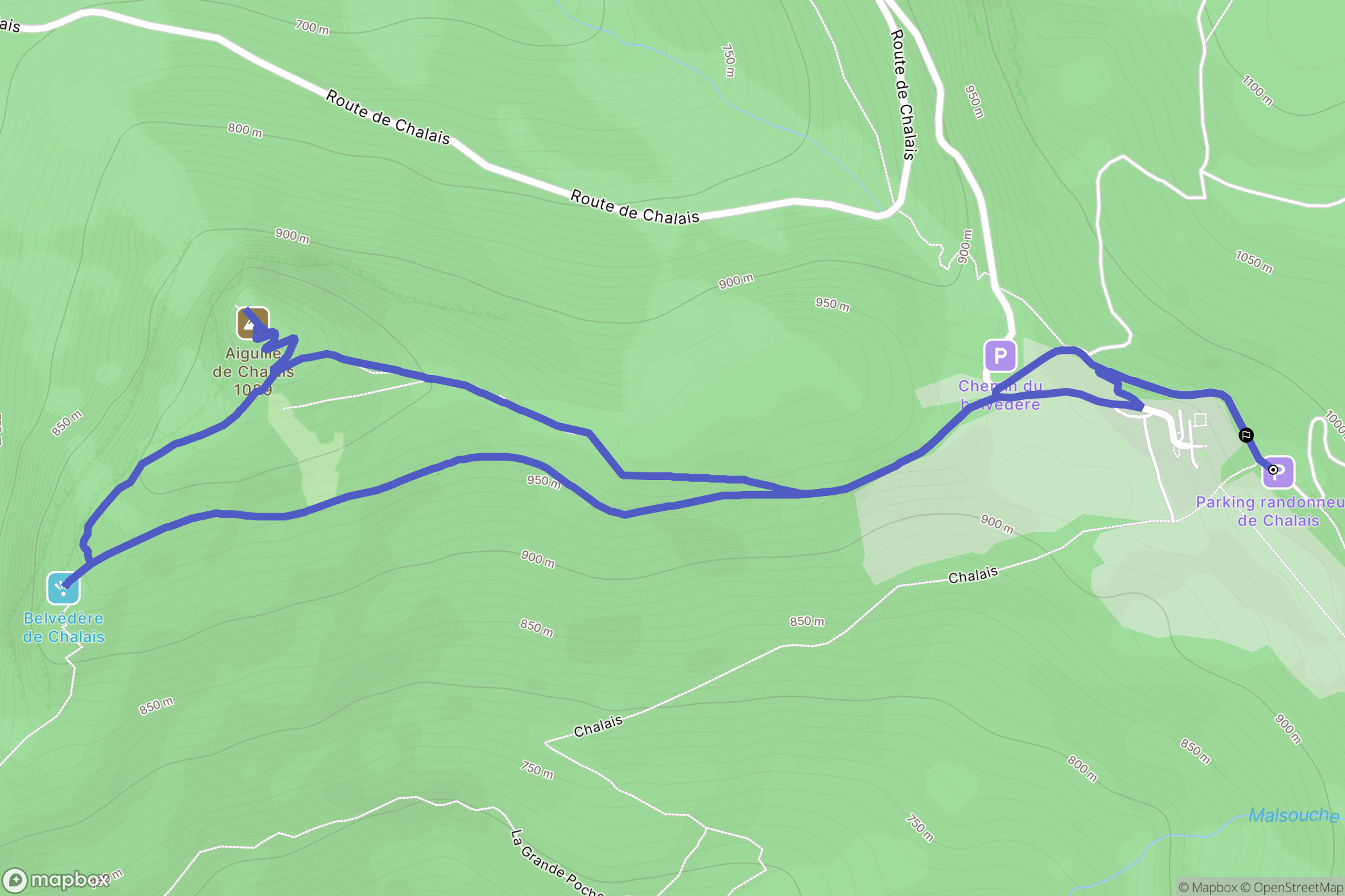Voreppe : carte du parcours de randonnée - France