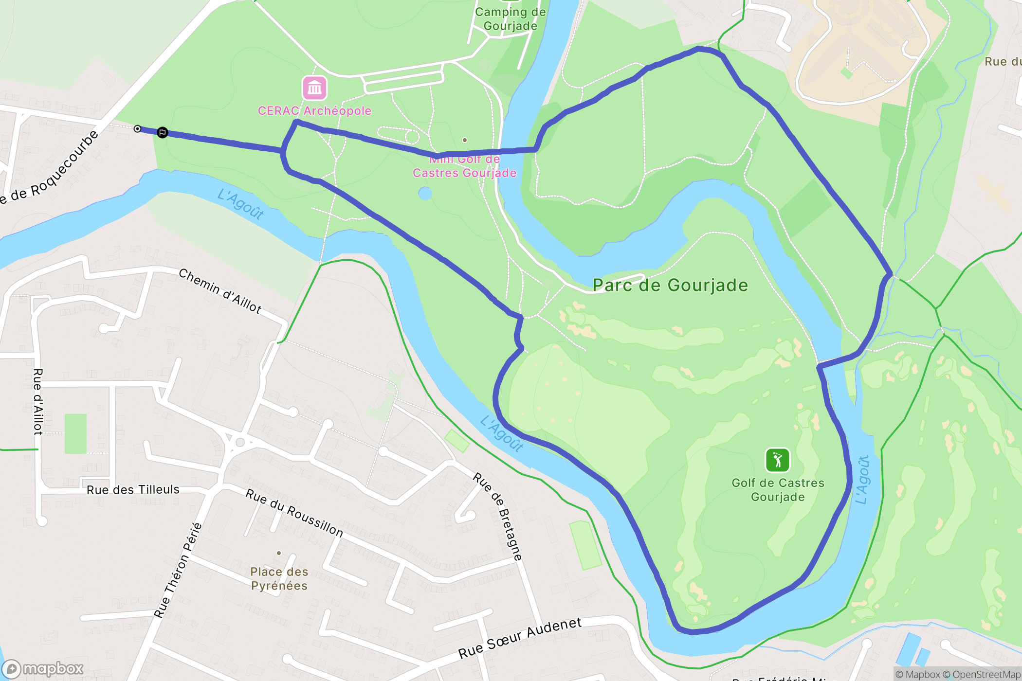 Castres : carte du parcours de randonnée - France