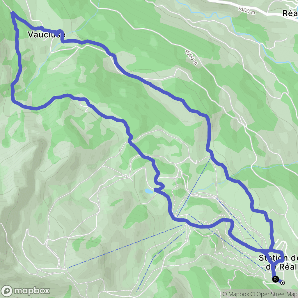 Réallon : carte du parcours de randonnée - France