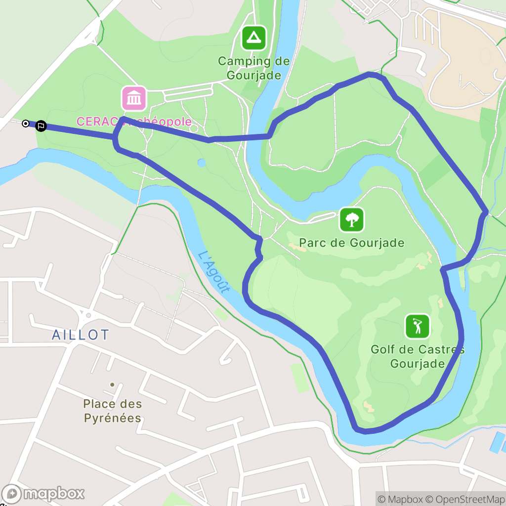 Castres : carte du parcours de randonnée - France