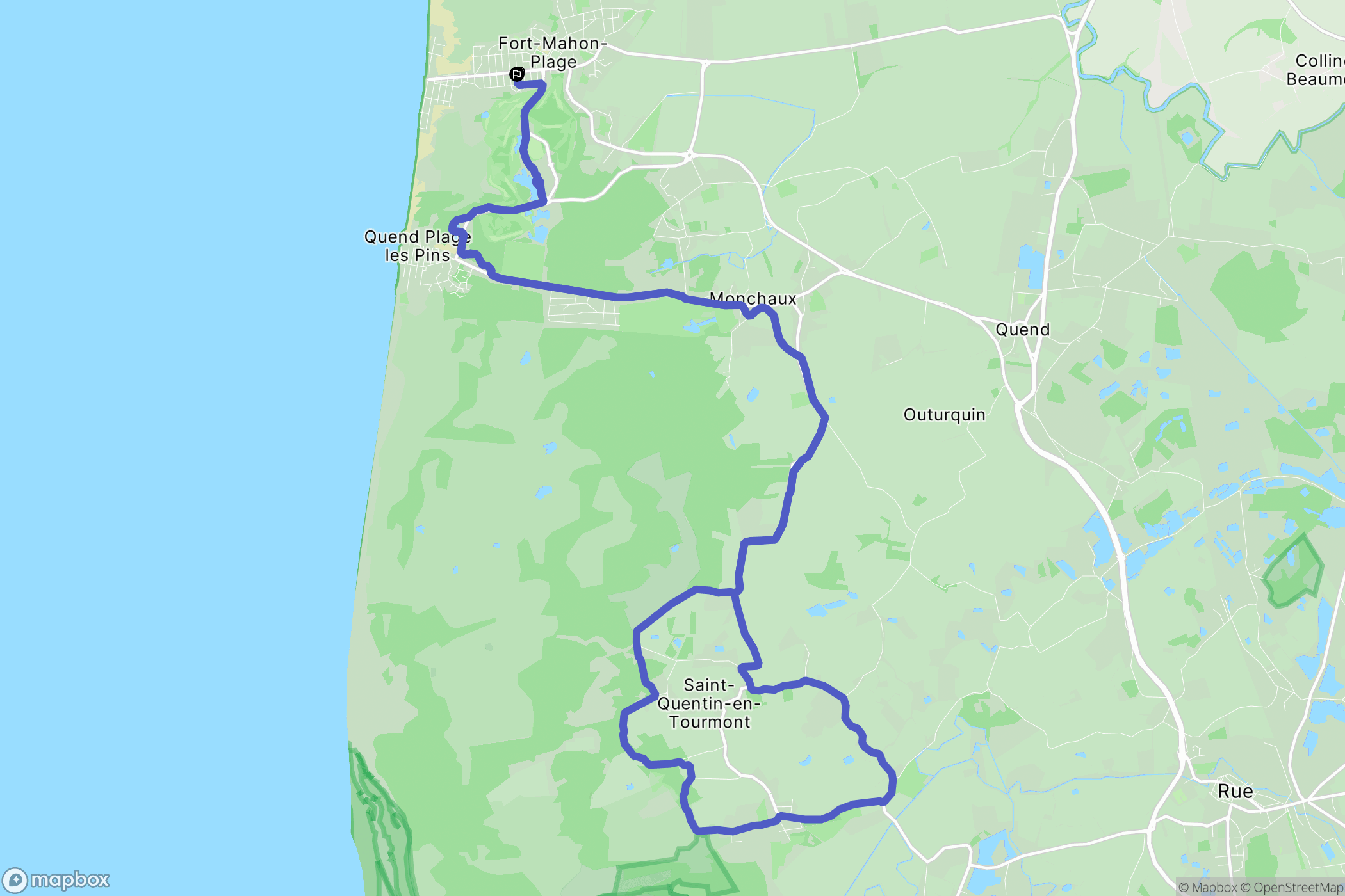 Fort-Mahon-Plage : carte du parcours de randonnée - France