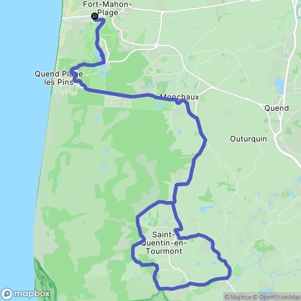 Fort-Mahon-Plage : carte du parcours de randonnée - France