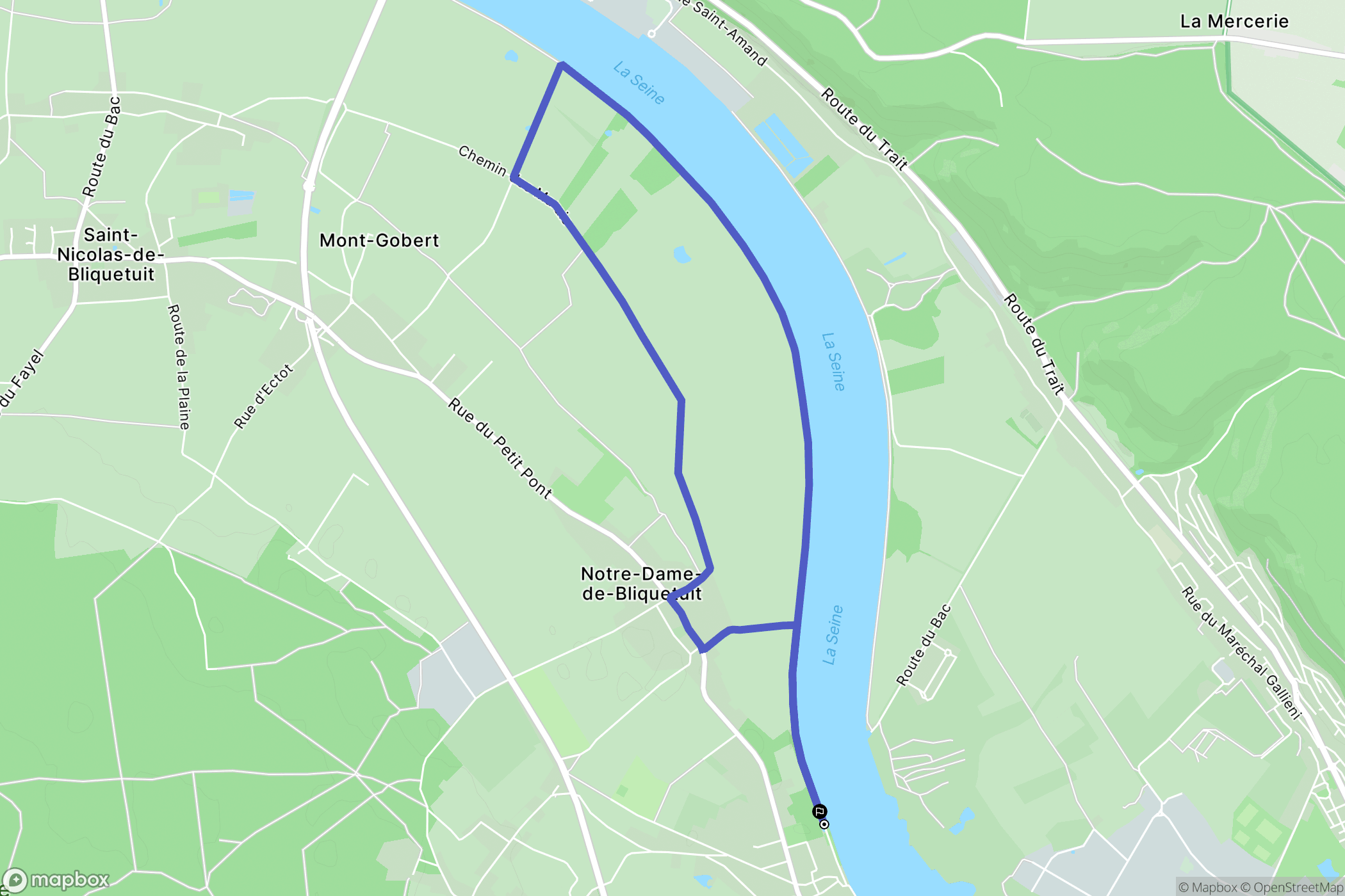 Arelaune-en-Seine : carte du parcours de randonnée - France