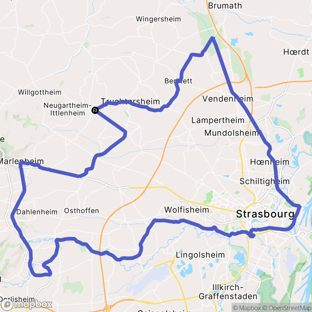Schnersheim : carte du parcours de randonnée - France