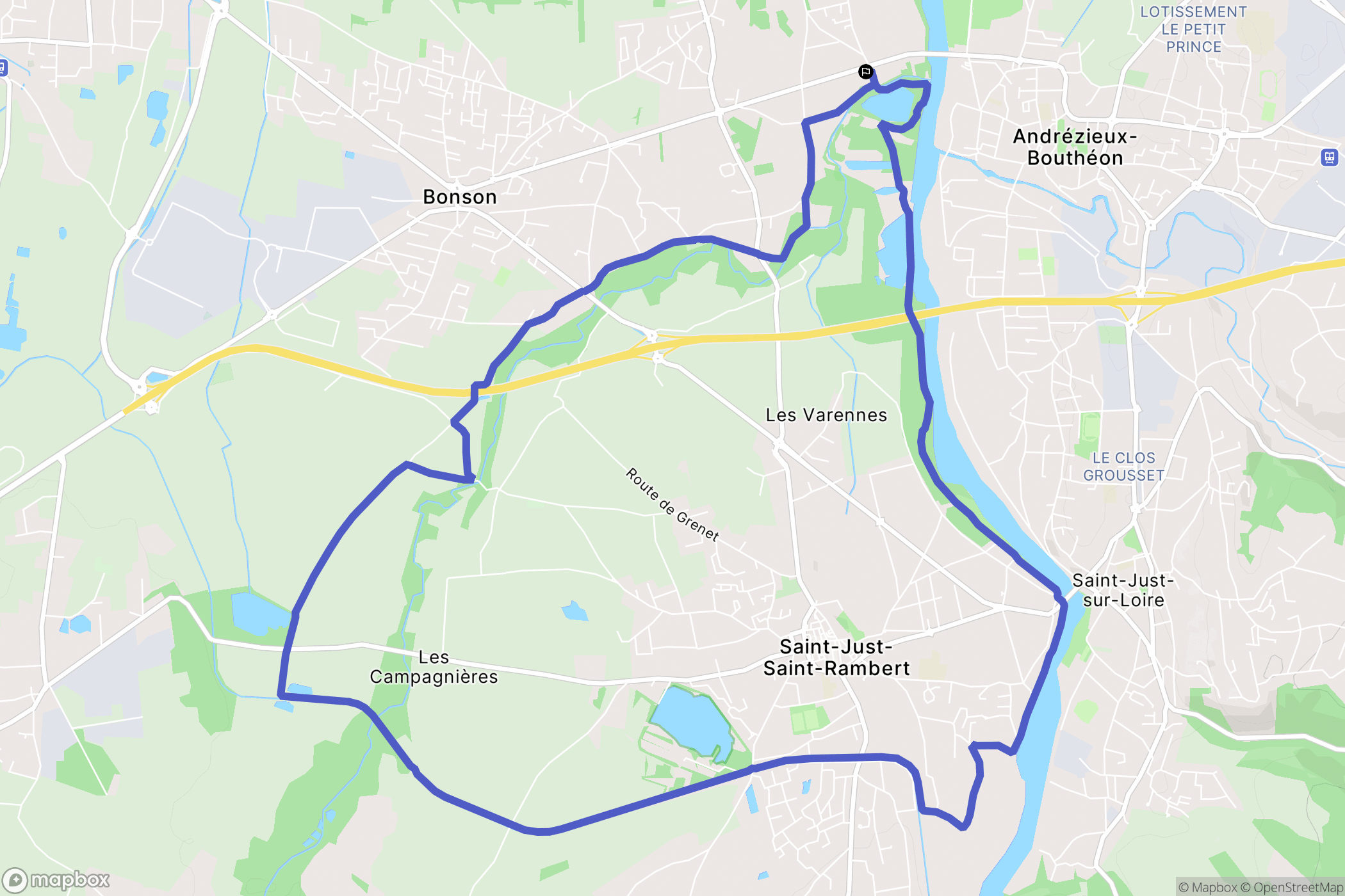 Saint-Cyprien : carte du parcours de randonnée - France