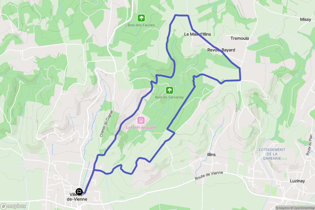 Villette-de-Vienne : carte du parcours de randonnée - France