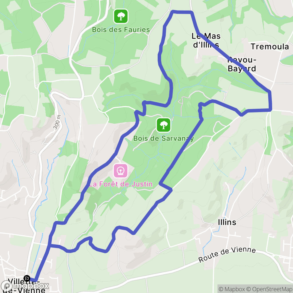 Villette-de-Vienne : carte du parcours de randonnée - France