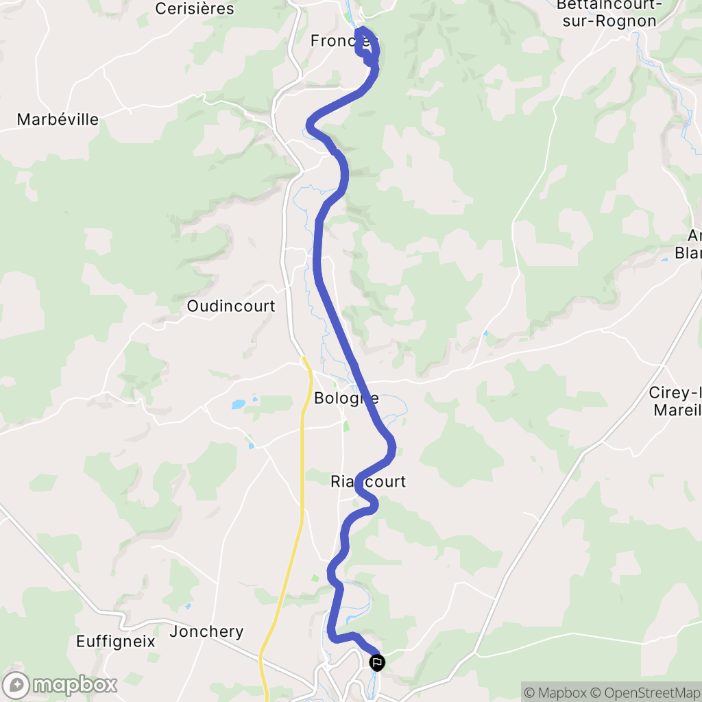 Chaumont : carte du parcours de randonnée - France