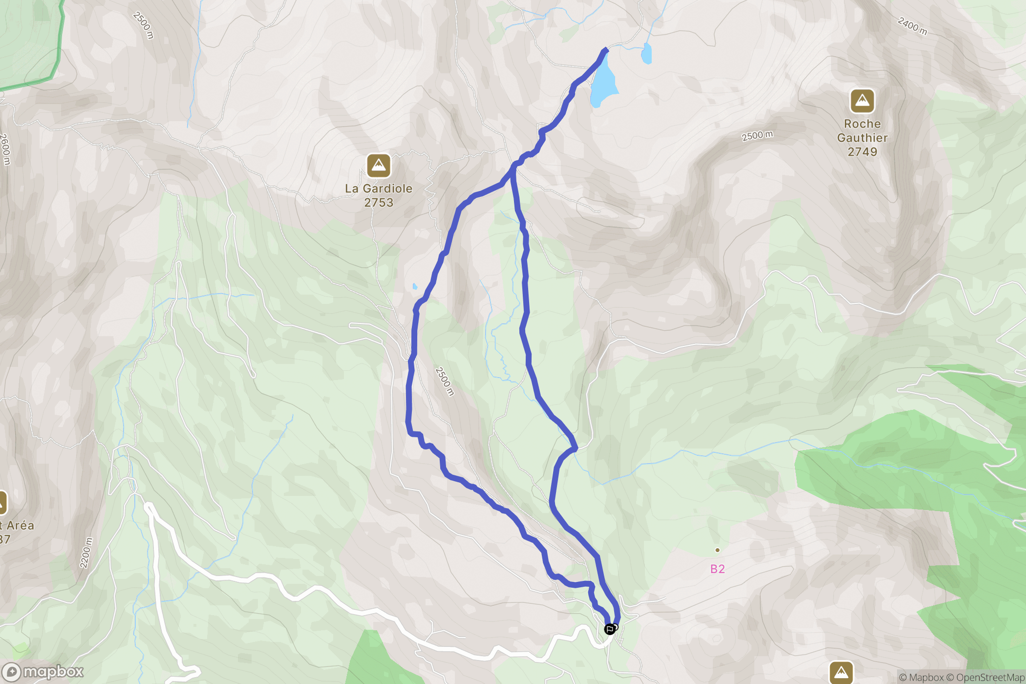 Saint-Chaffrey : carte du parcours de randonnée - France