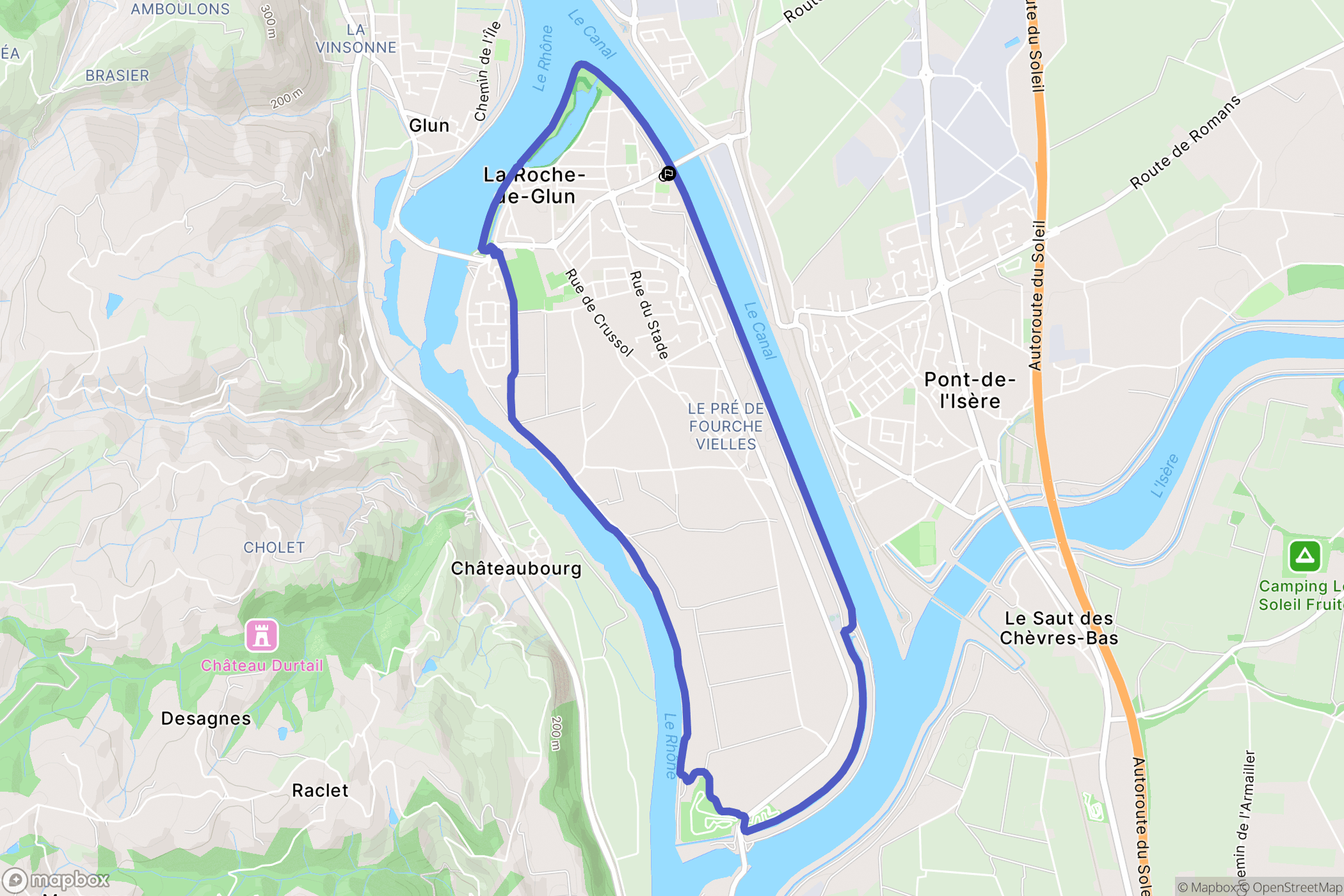 La Roche-de-Glun : carte du parcours de randonnée - France