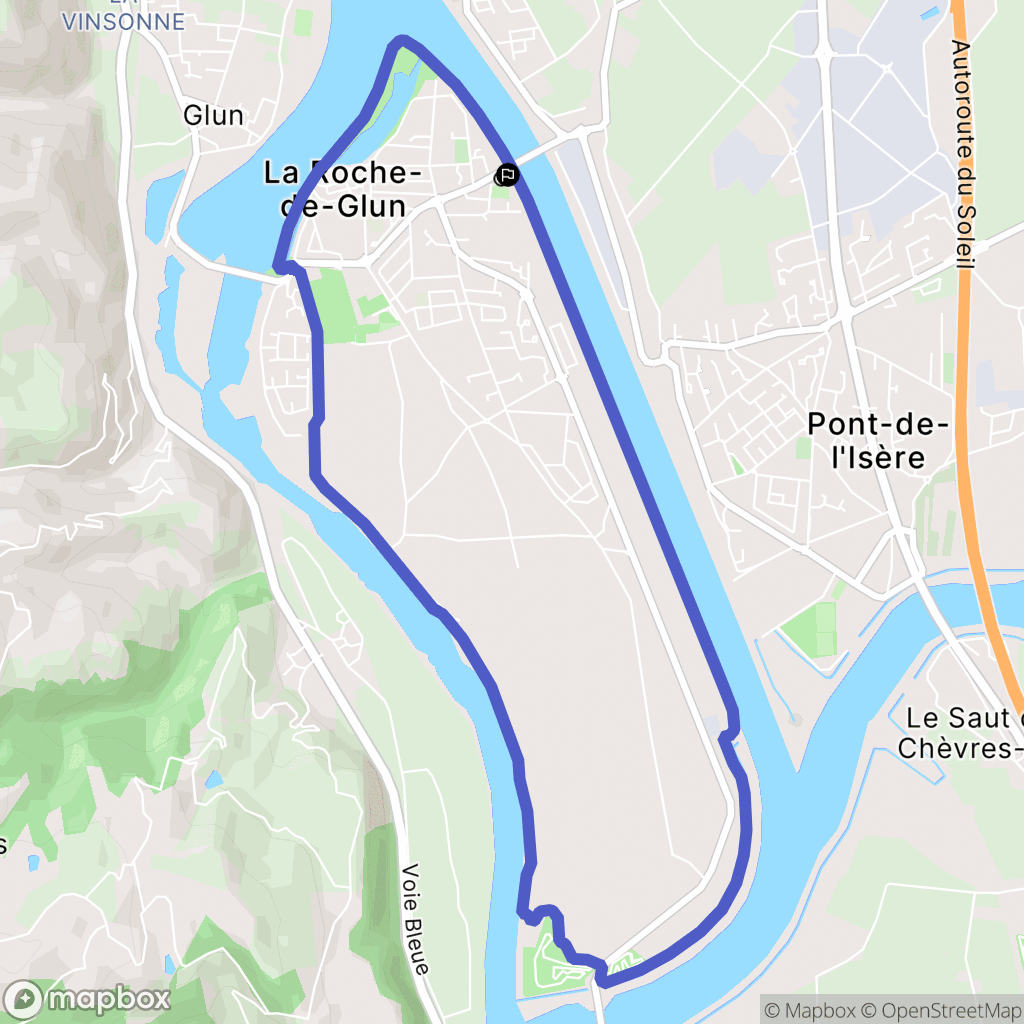 La Roche-de-Glun : carte du parcours de randonnée - France