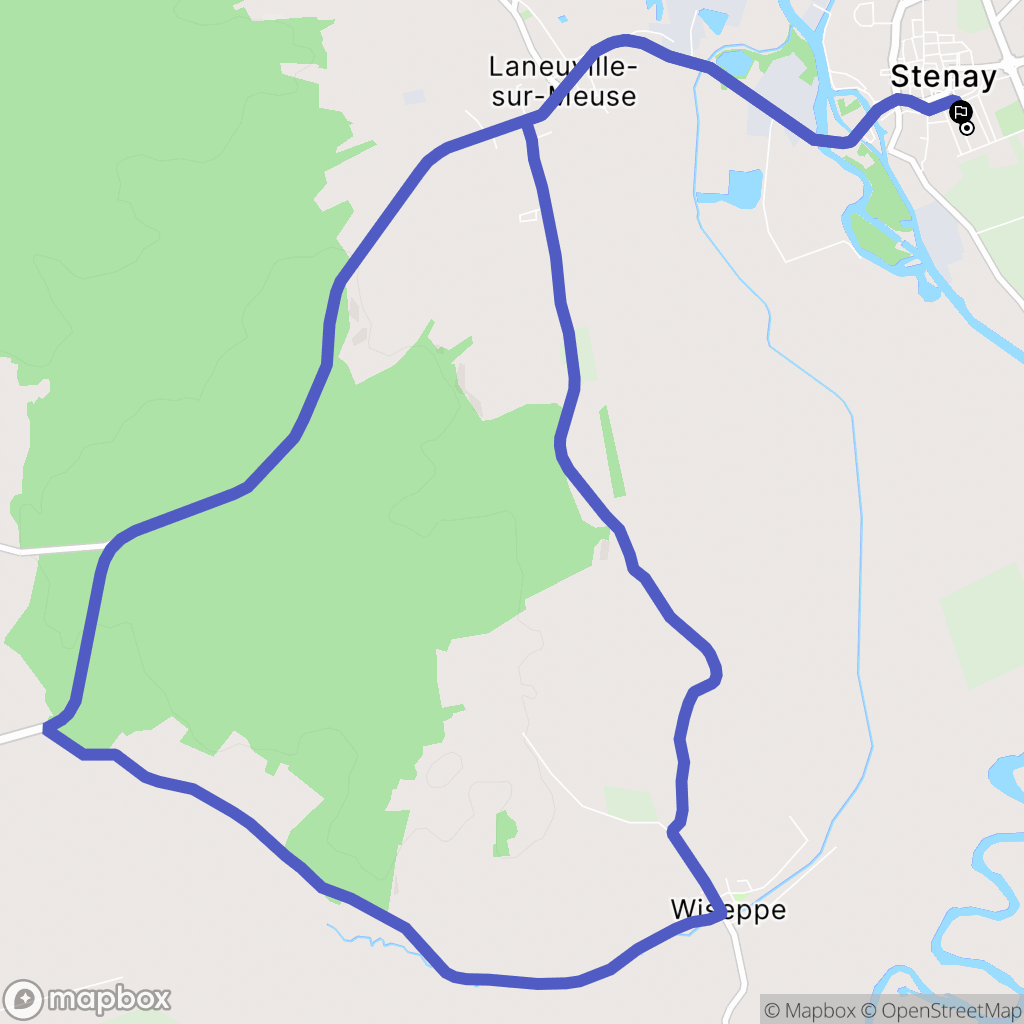 Stenay : carte du parcours de randonnée - France