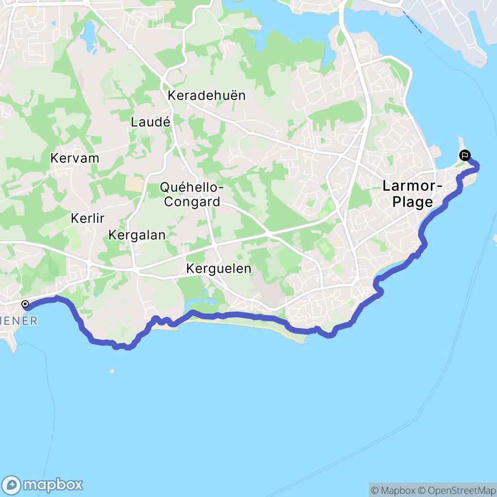 Ploemeur : carte du parcours de randonnée - France