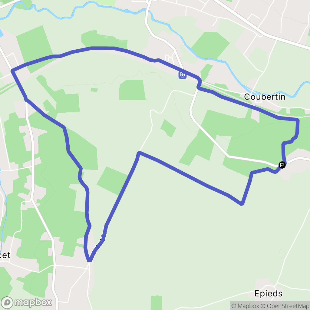 Mouroux : carte du parcours de randonnée - France