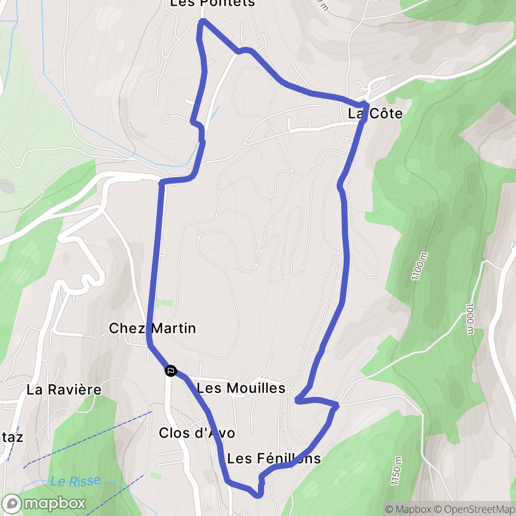 Bellevaux : carte du parcours de randonnée - France